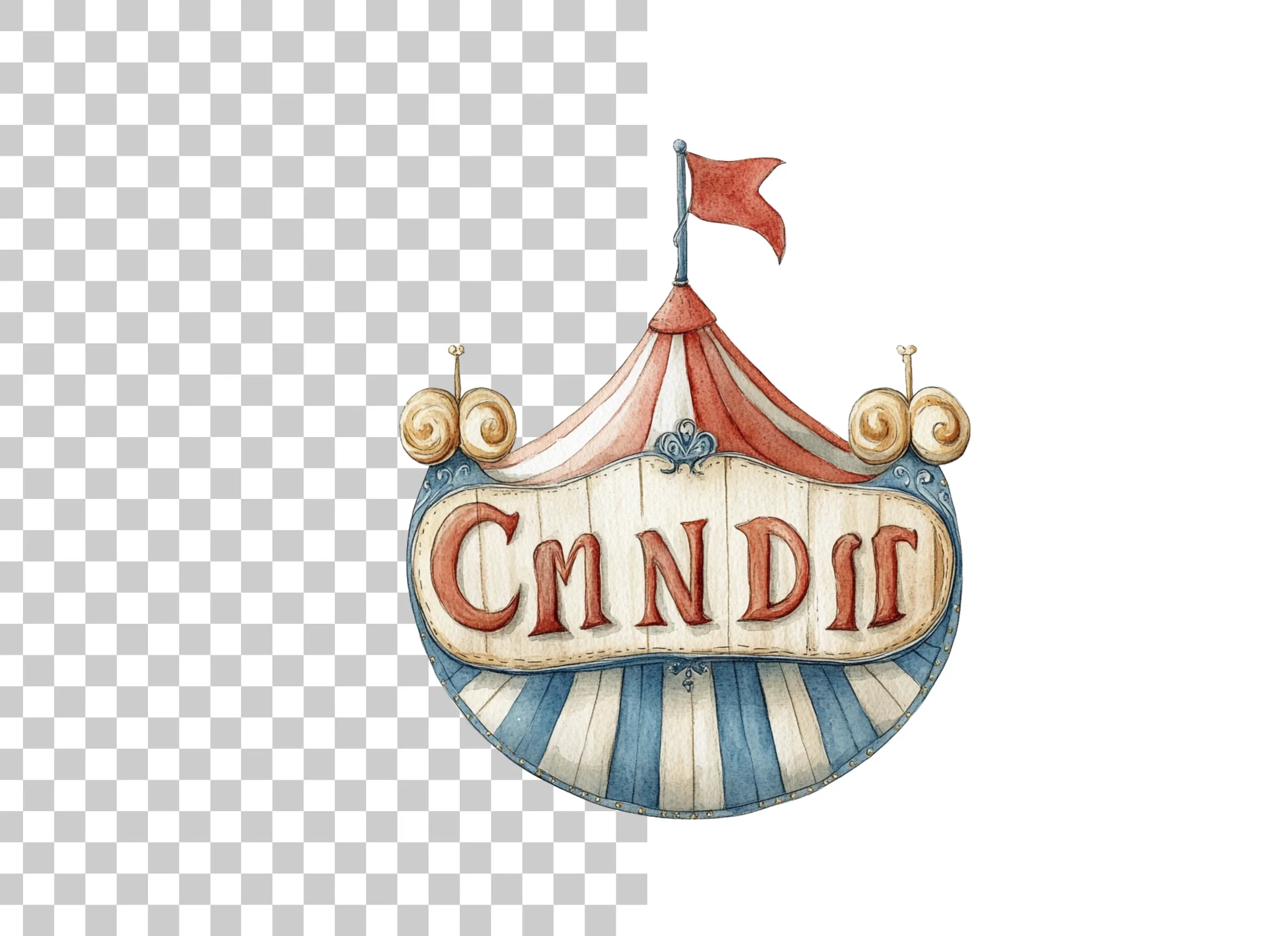 Vintage Circus Tent Sign Clipart Bundle