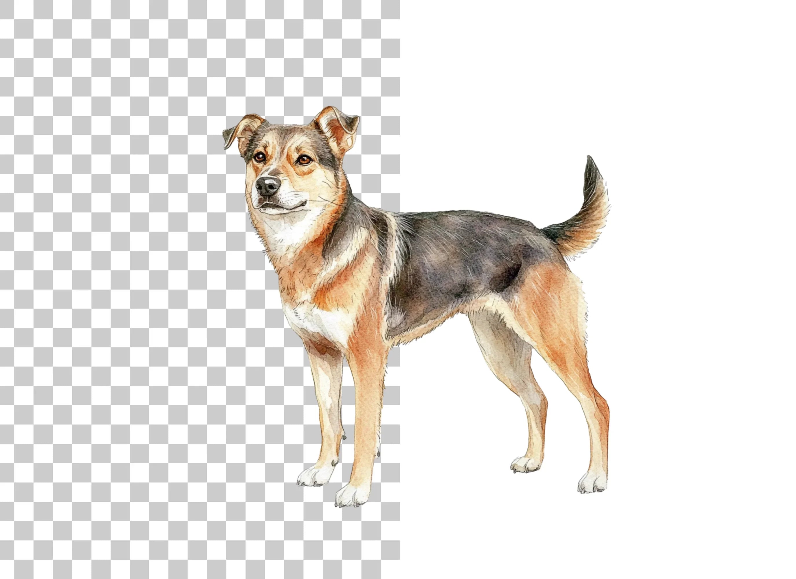 German Shepherd and Mixed Breed Dogs Clipart Bundle