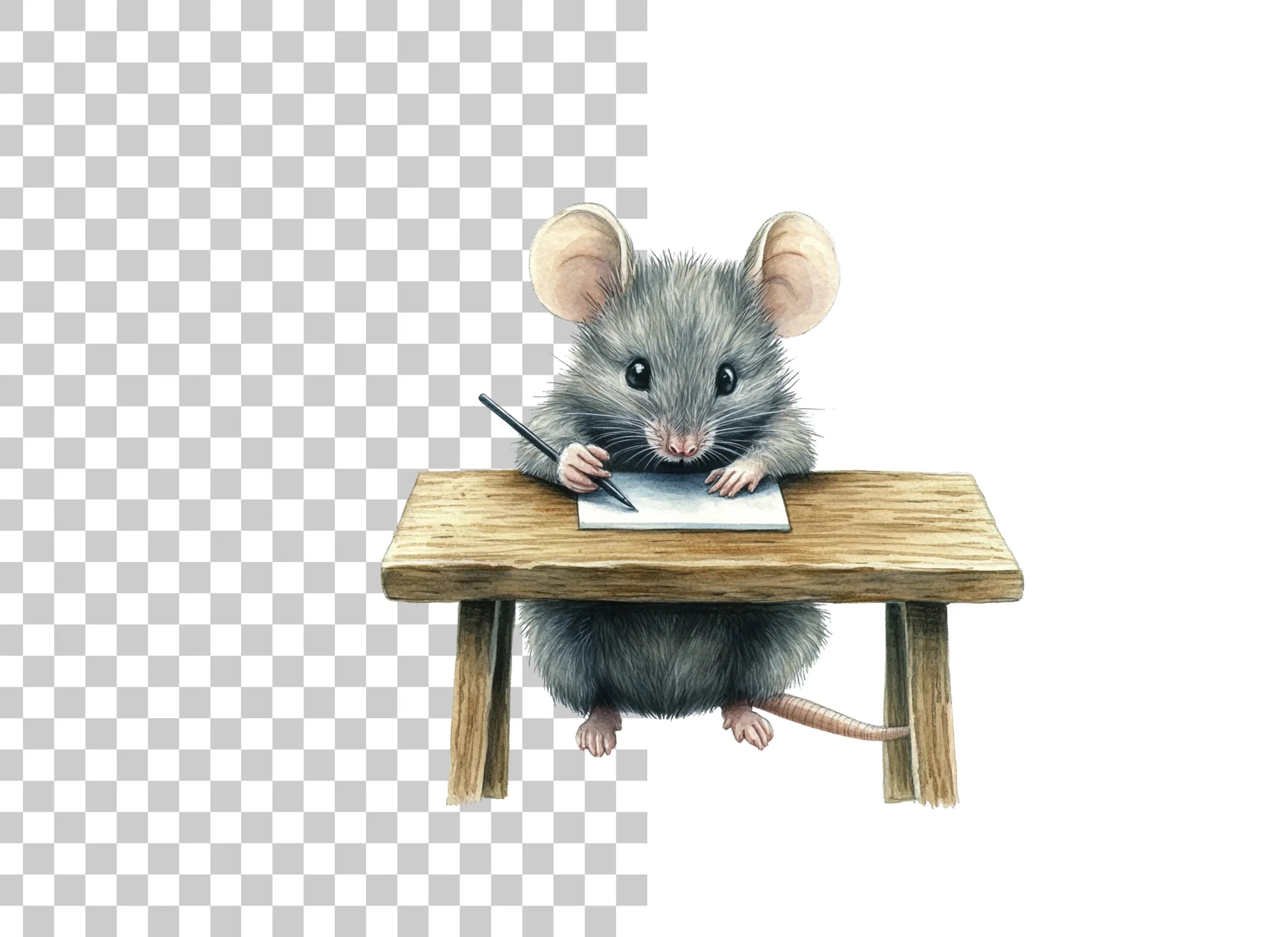 Adorable Mice Writing Clipart Bundle