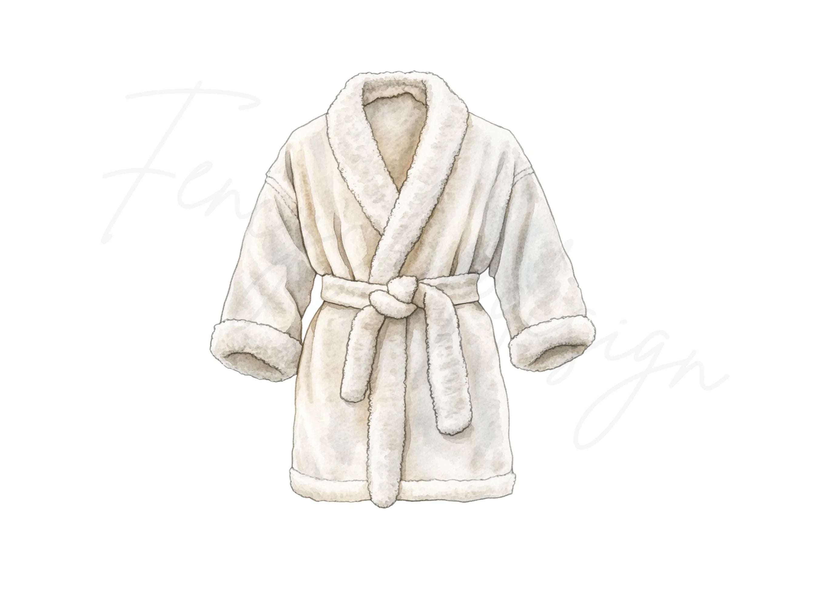 Plush White Robe Clipart Bundle