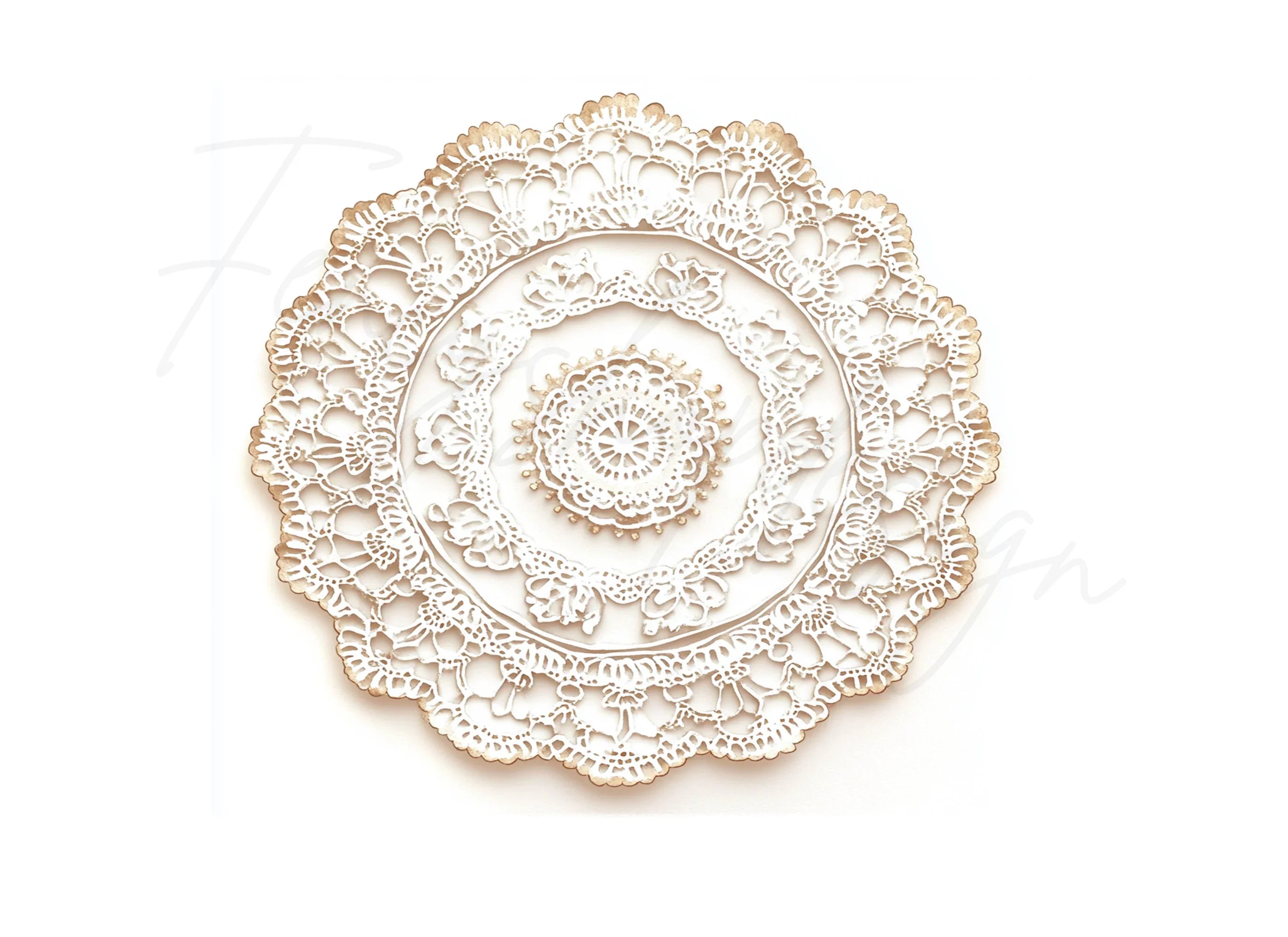 Elegant Lace Doilies Clipart Bundle