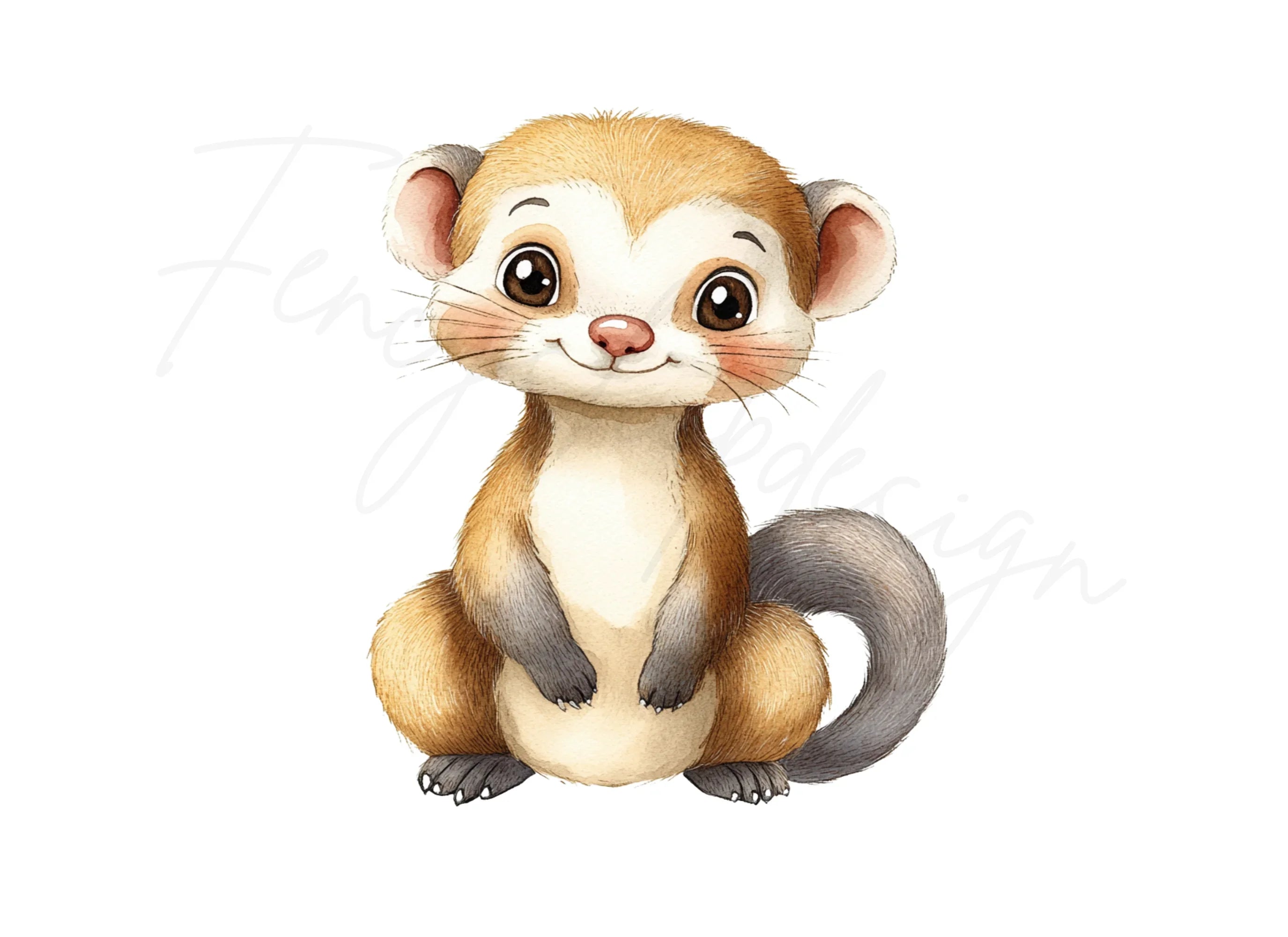 Cute Ferret Crafts Clipart Bundle for Kids