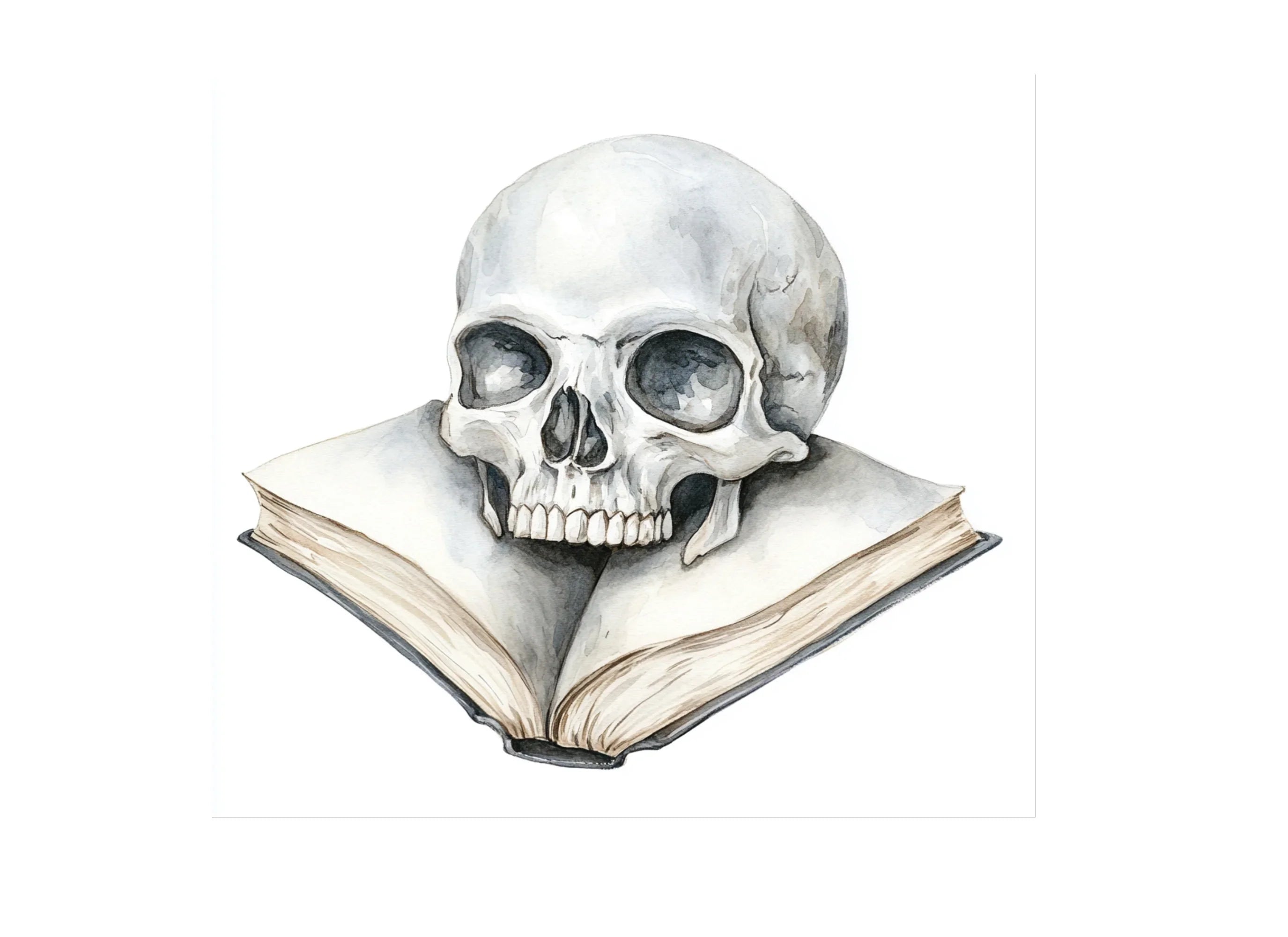 Skulls on Books Clipart Bundle