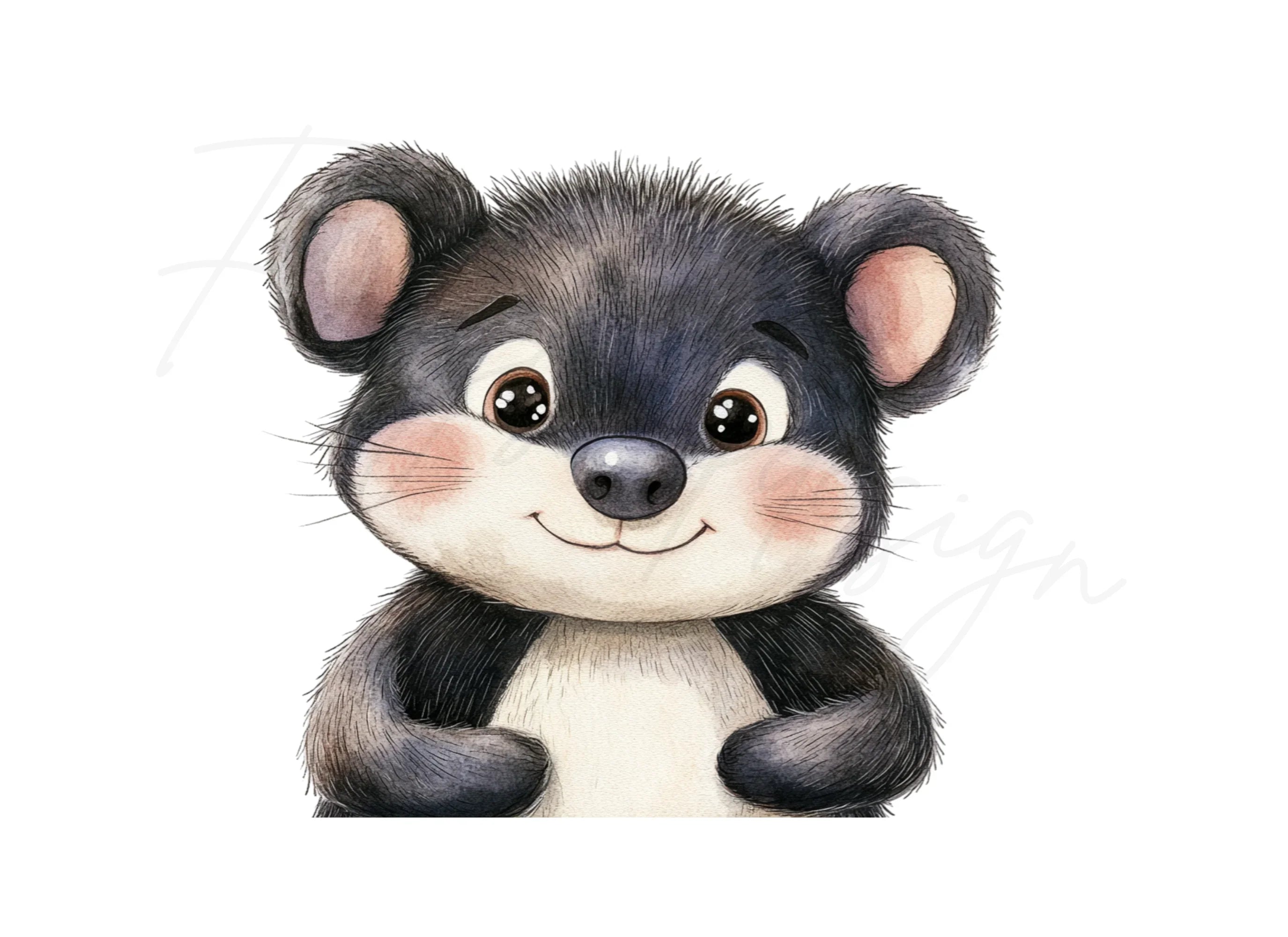 Cute Black Mouse Clipart Bundle
