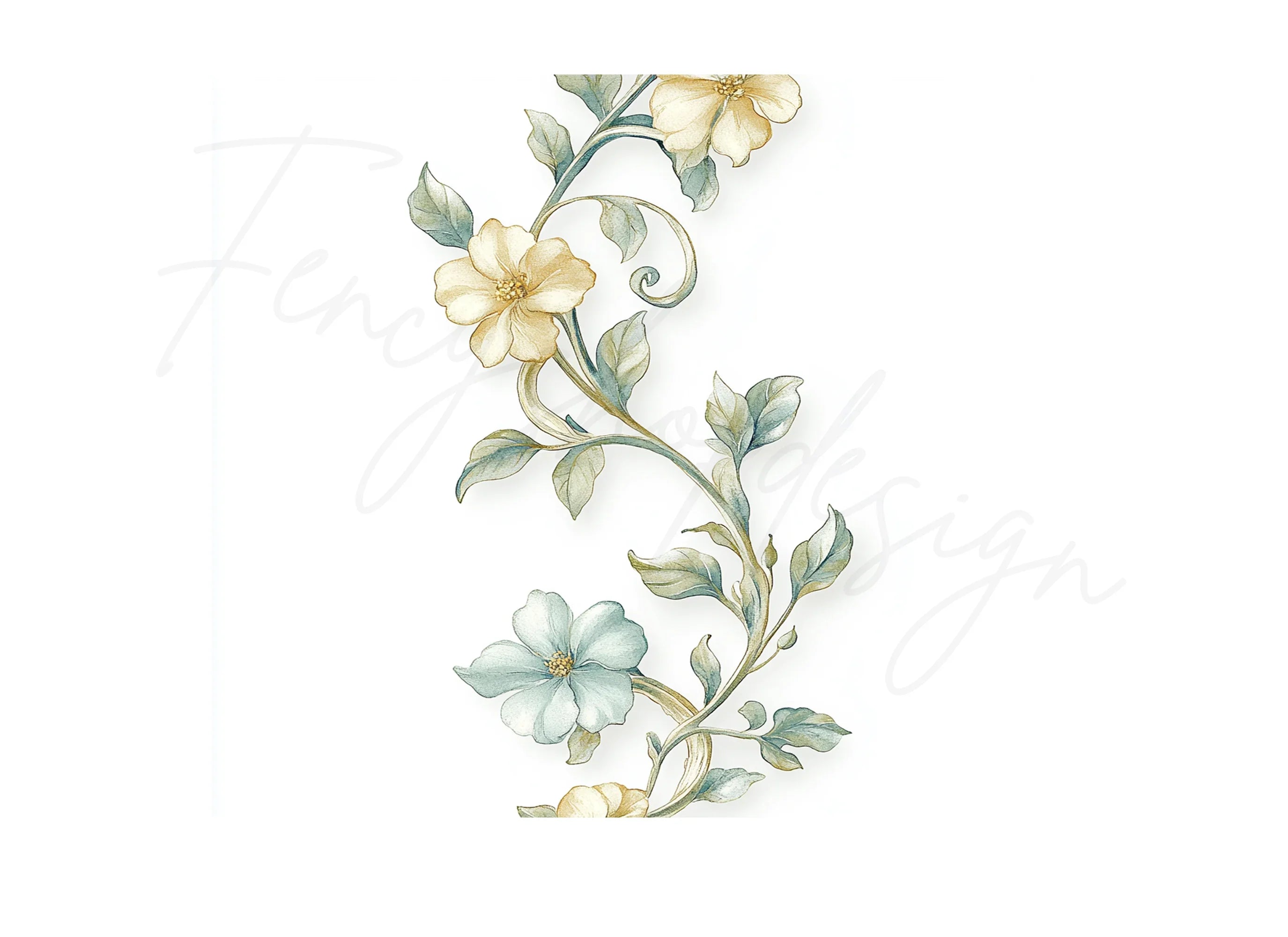 Elegant Floral Vine Clipart Bundle