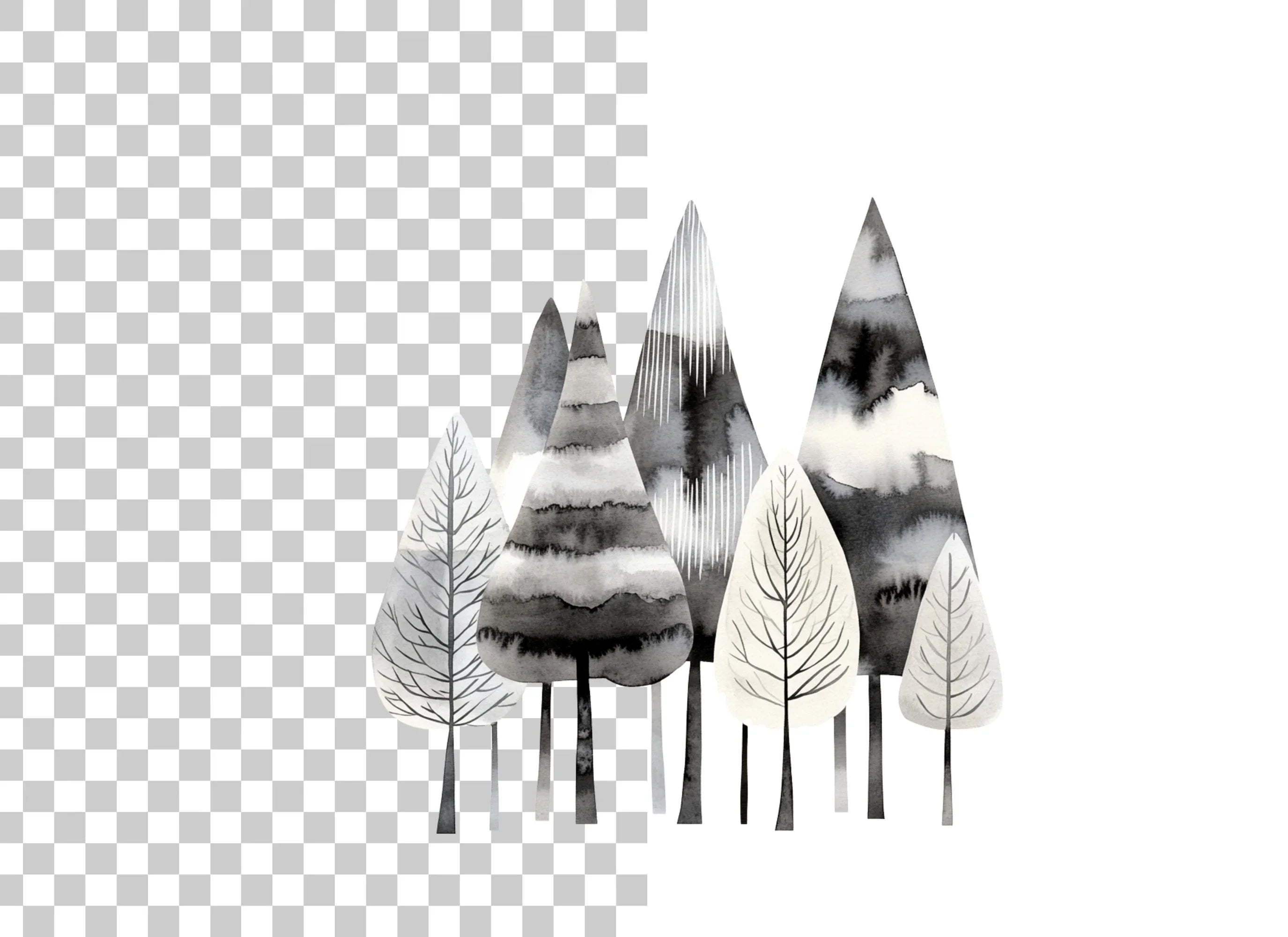 Forest Trees Clipart Bundle