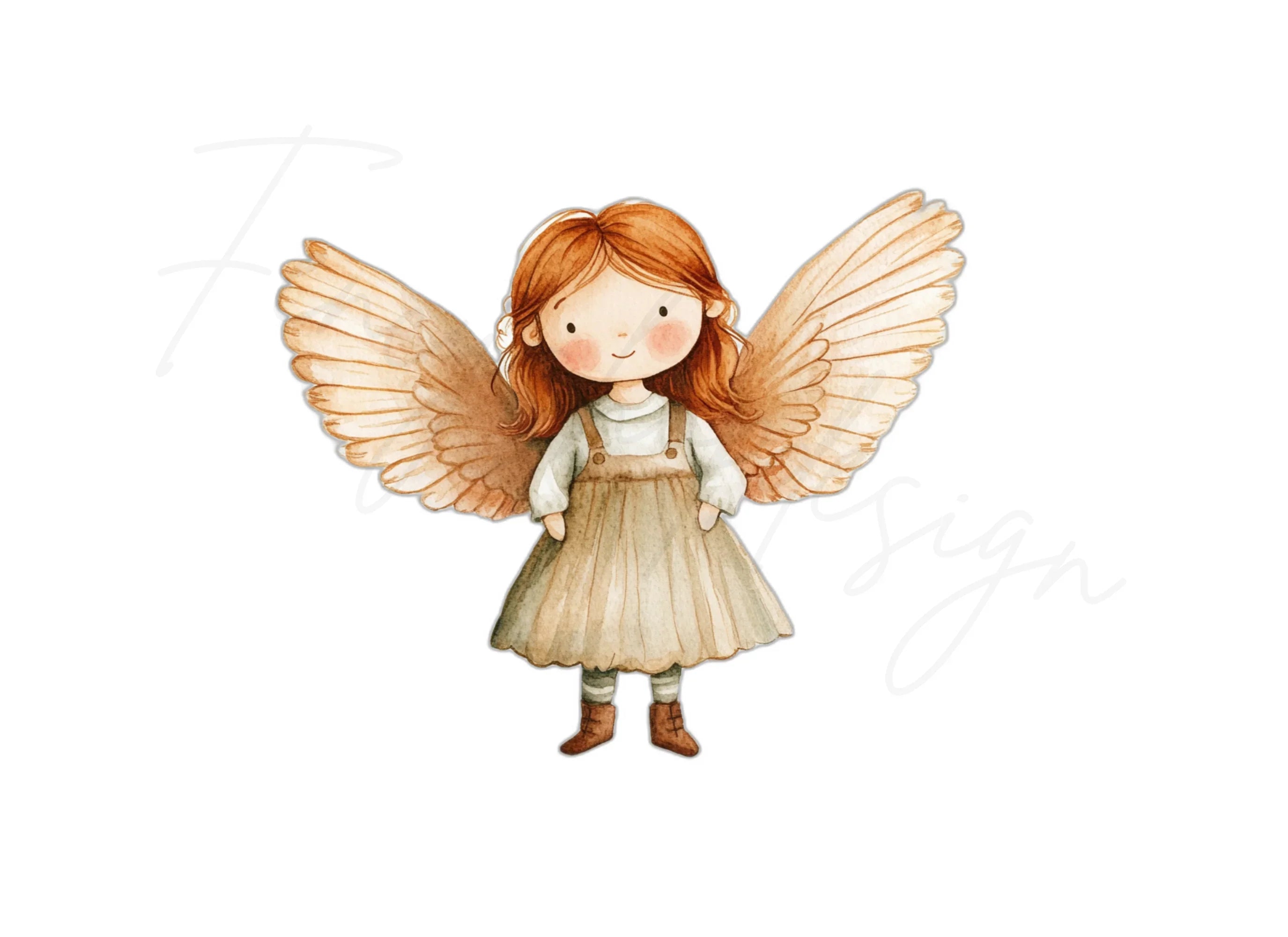 Cute Little Angel Girl Clipart Bundle
