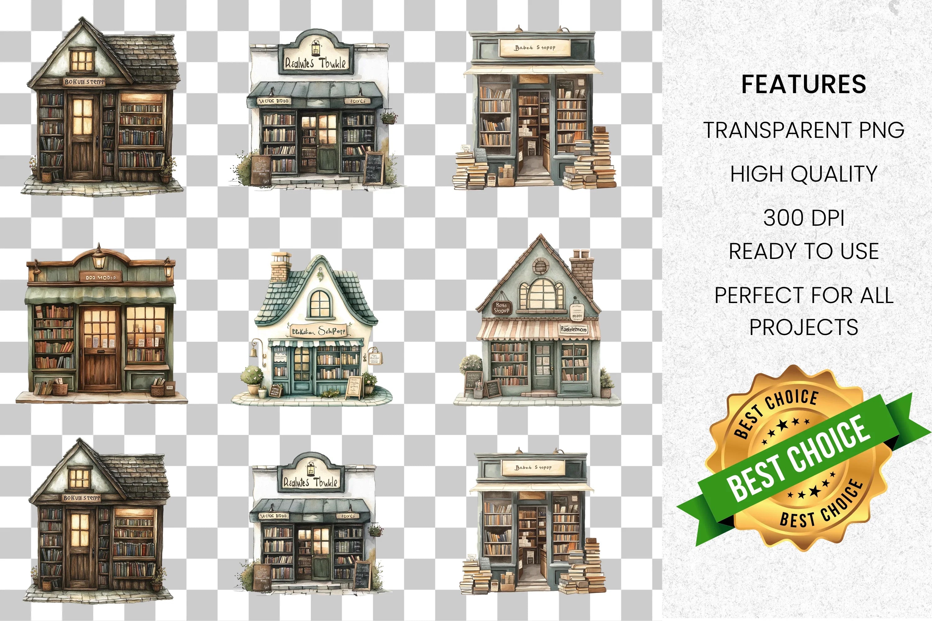Charming Storefront Clipart Bundle
