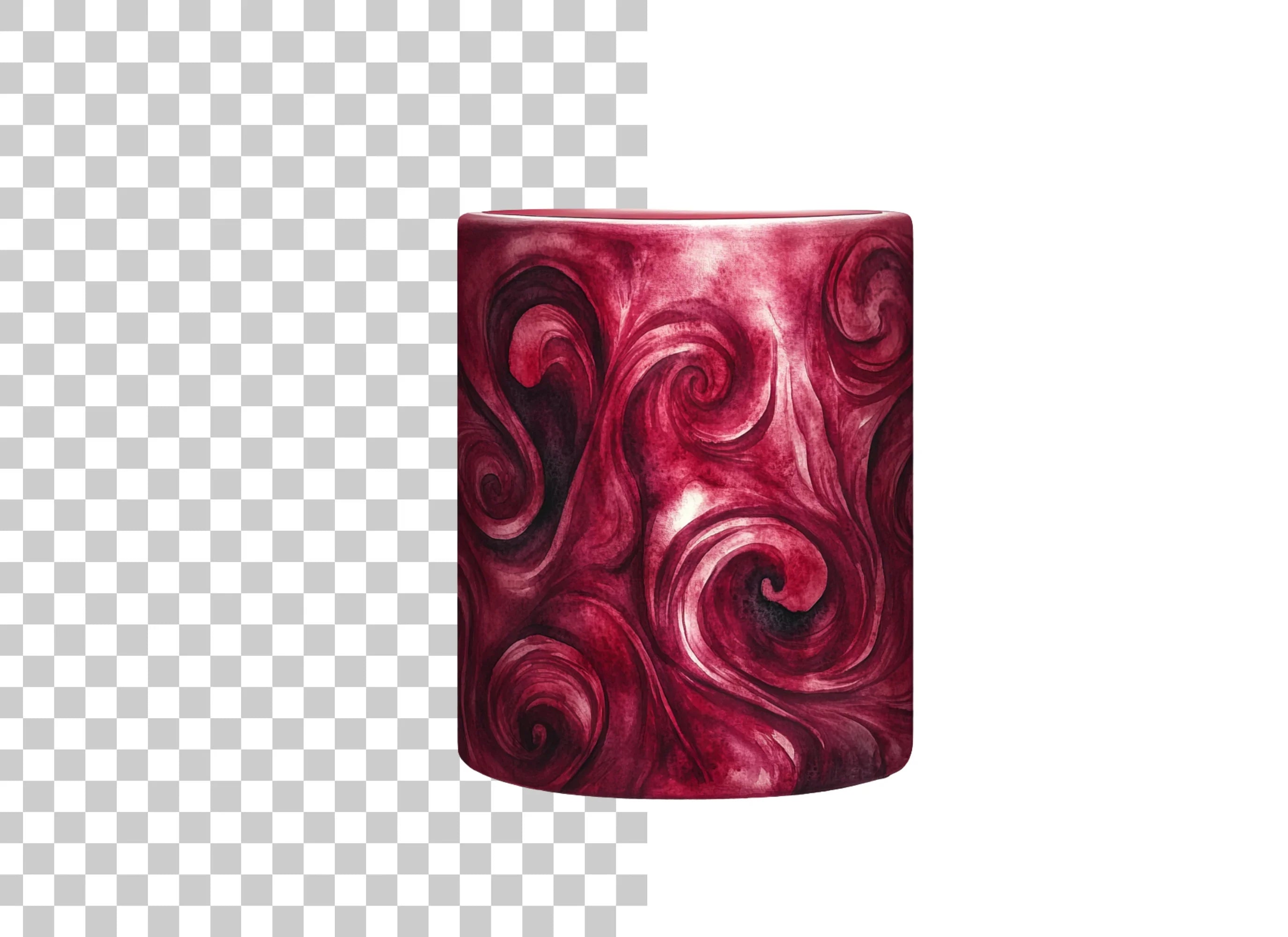 Deep Red Swirls Clipart Bundle