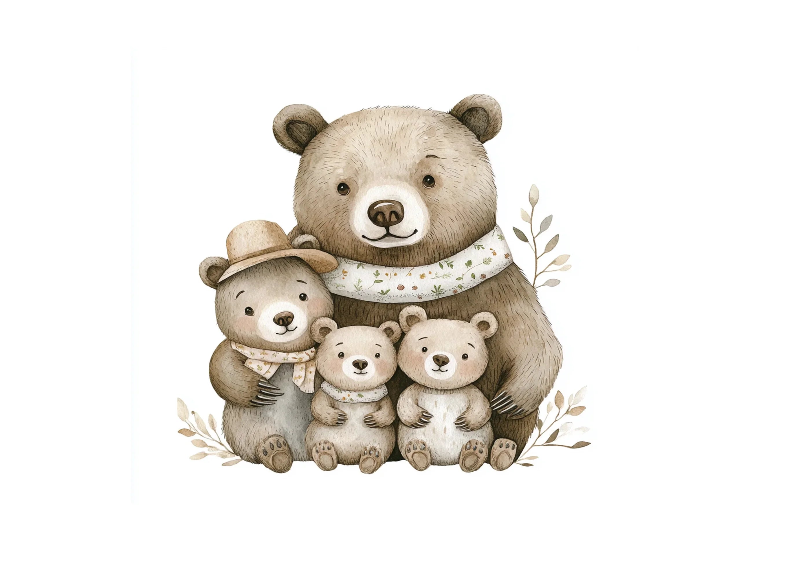 Cute Bear Family Clipart Bundle