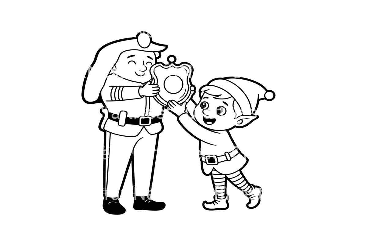 Elf and PolicemanFun Coloring Books