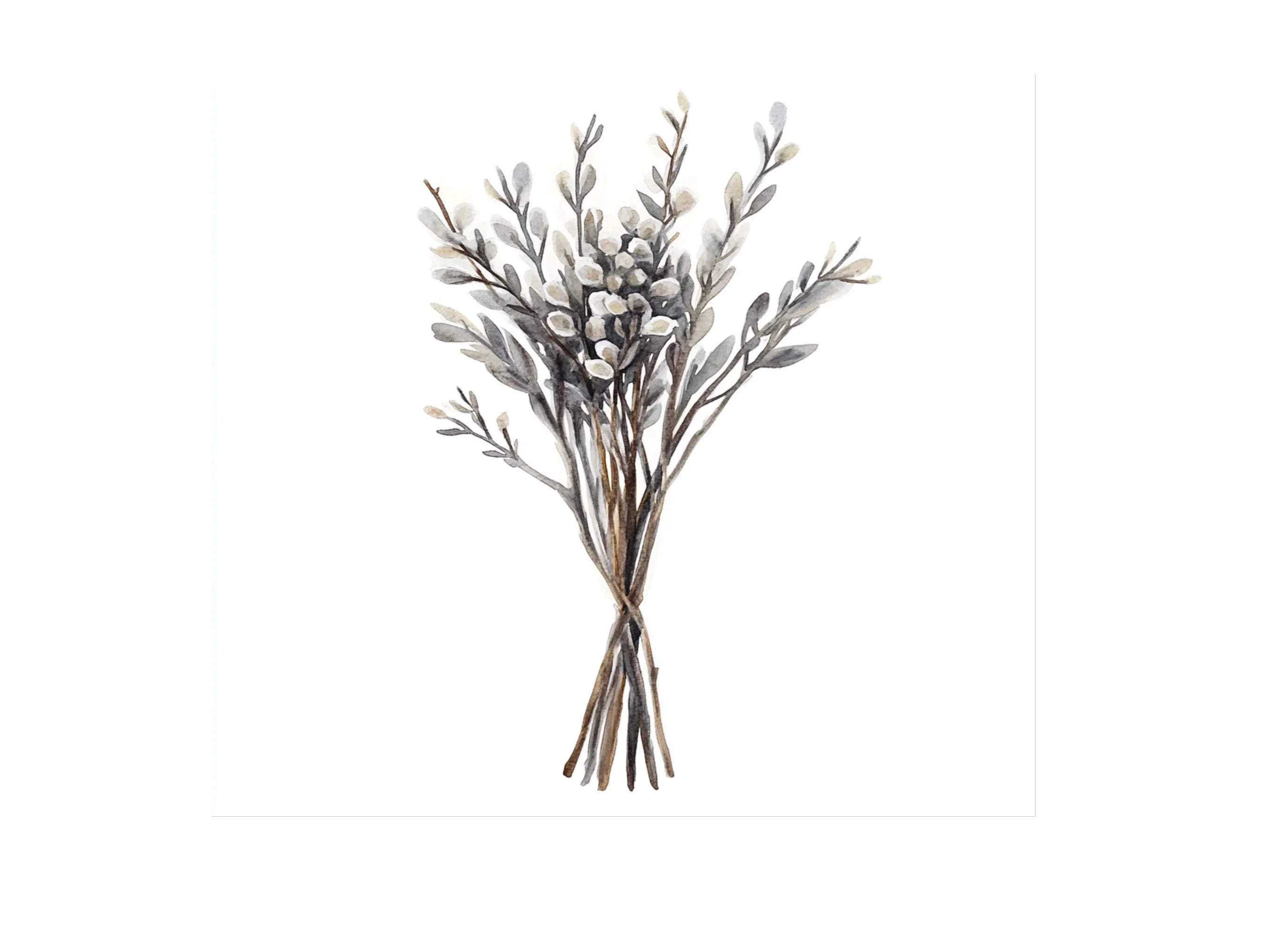 Pussy Willow Twigs Clipart Bundle