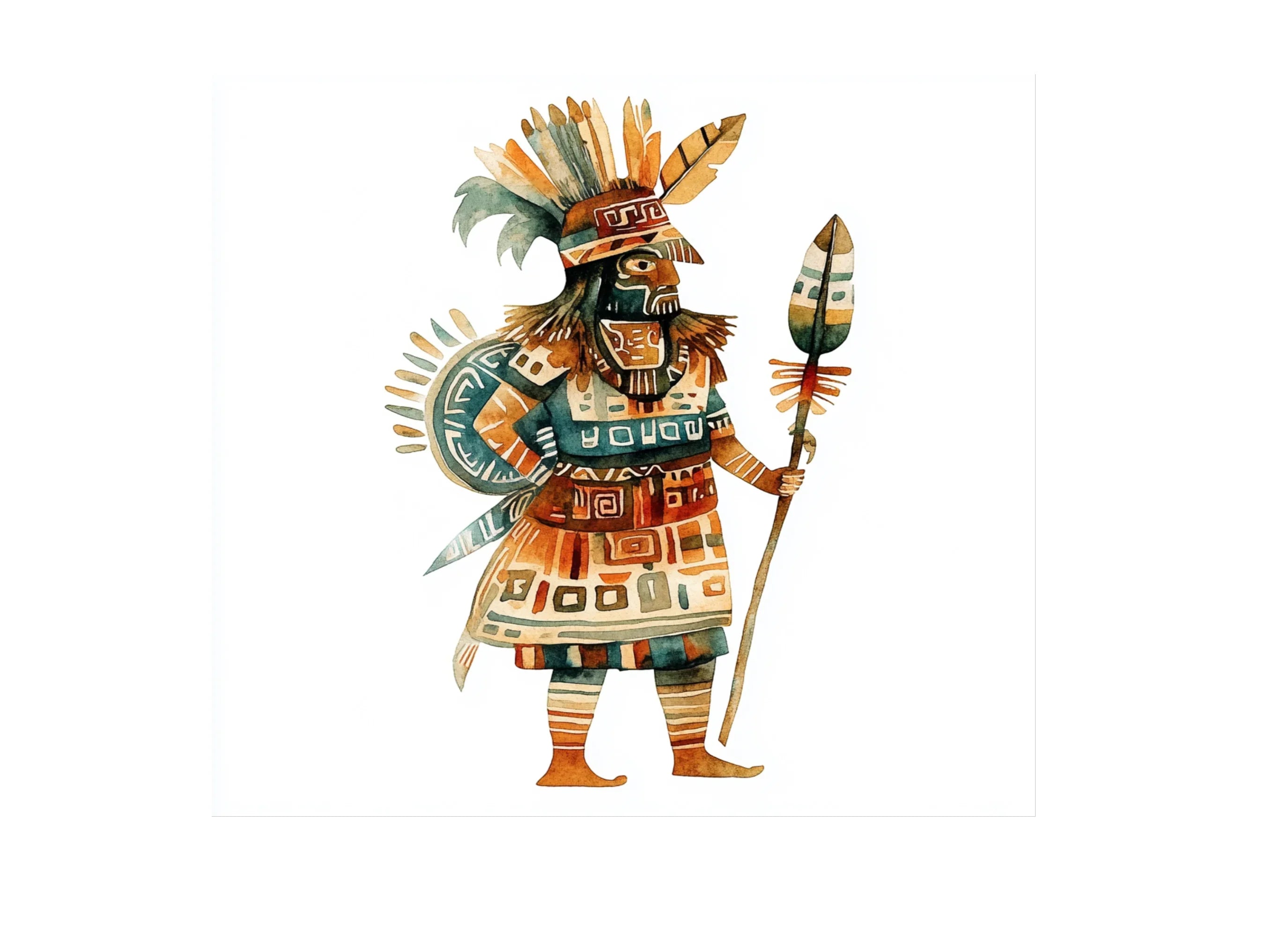Indigenous Warrior Clipart Bundle