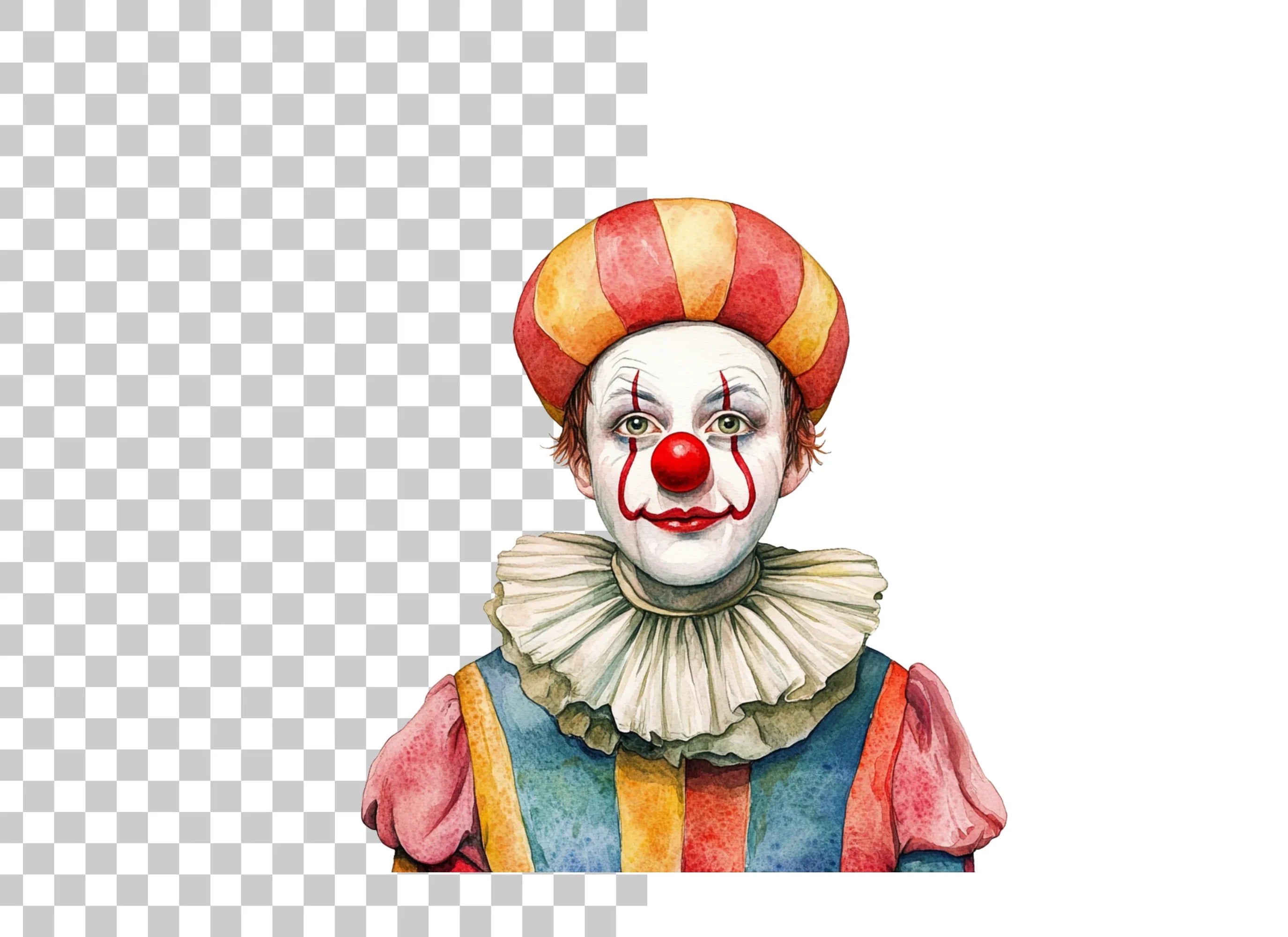 Two Happy Clowns Portraits Clipart Bundle
