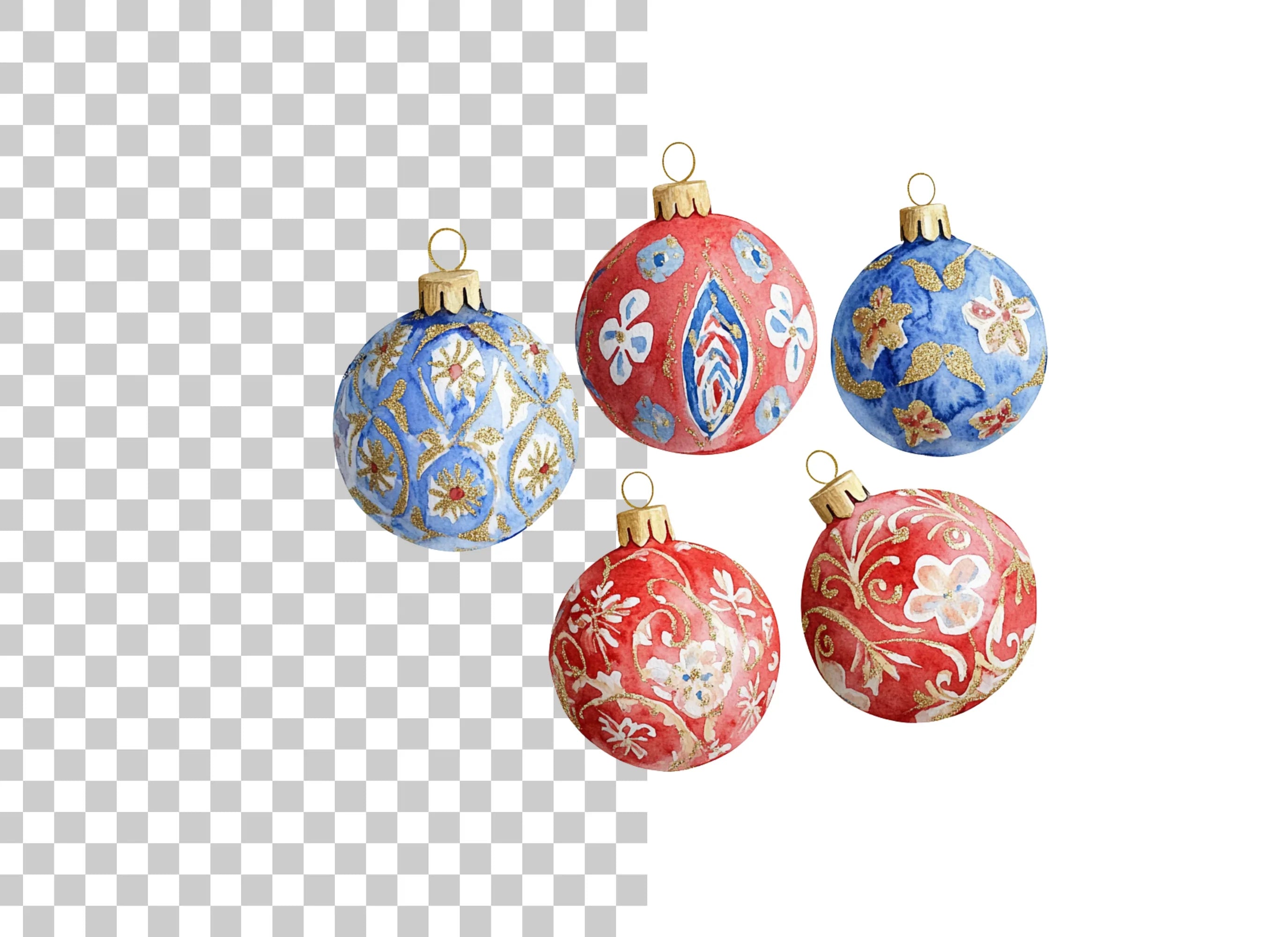 Christmas Ornaments Clipart Bundle