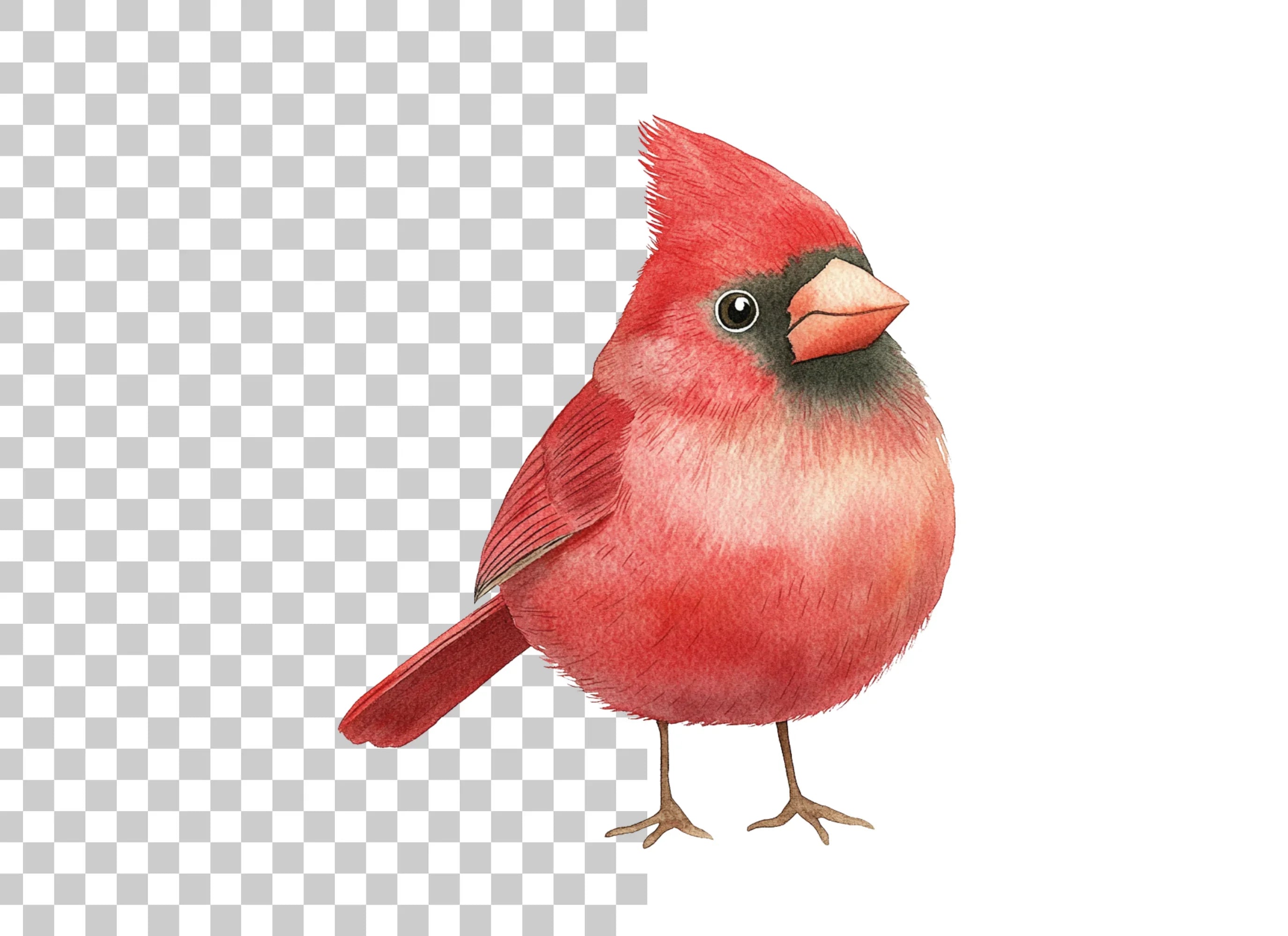 Cute Cardinal Bird Clipart Bundle