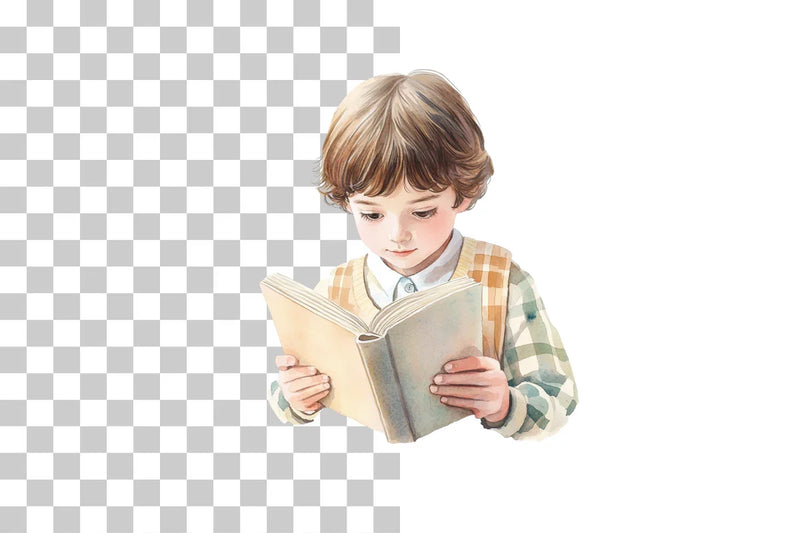 School Boy Studying Clipart Bundle - CraftNest - Digital Crafting and Art