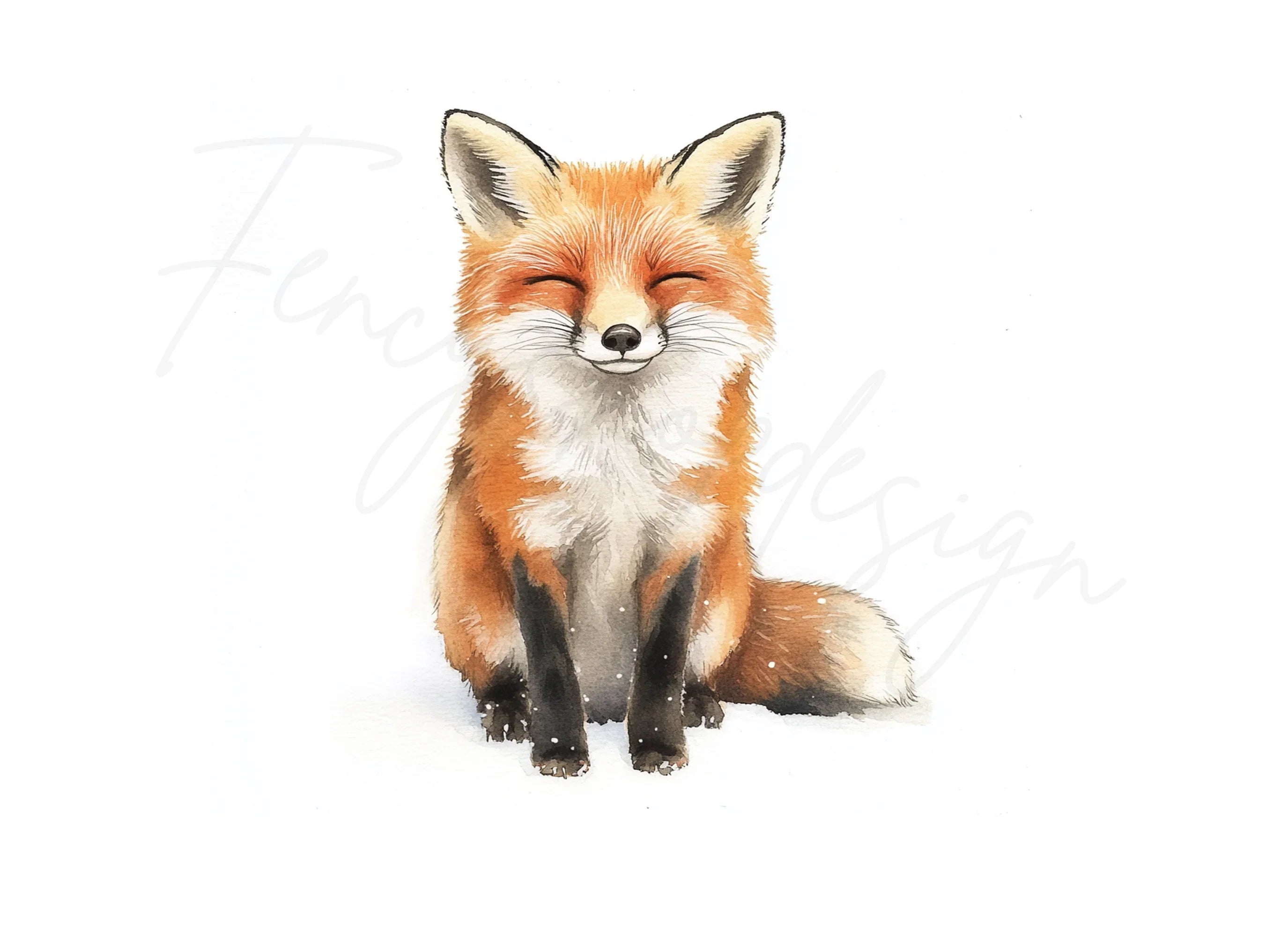 Cute Winter Fox Clipart Bundle