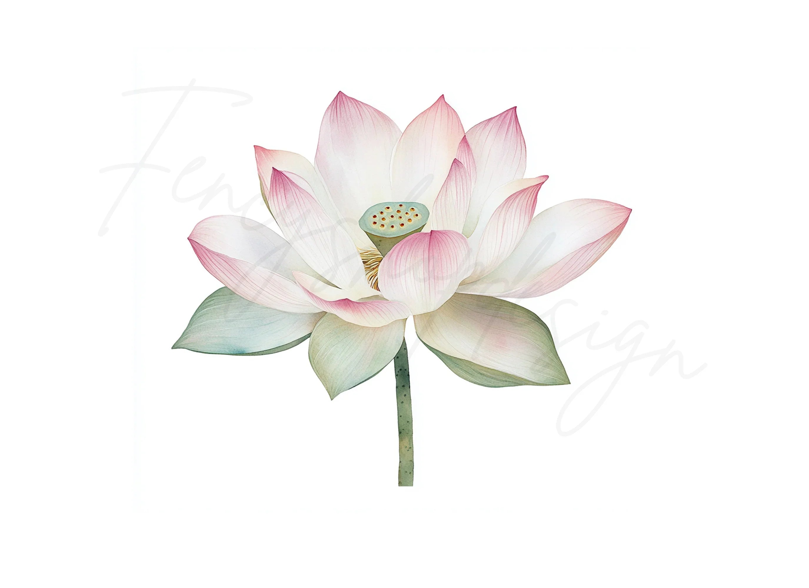 Elegant Lotus Flower Clipart Bundle
