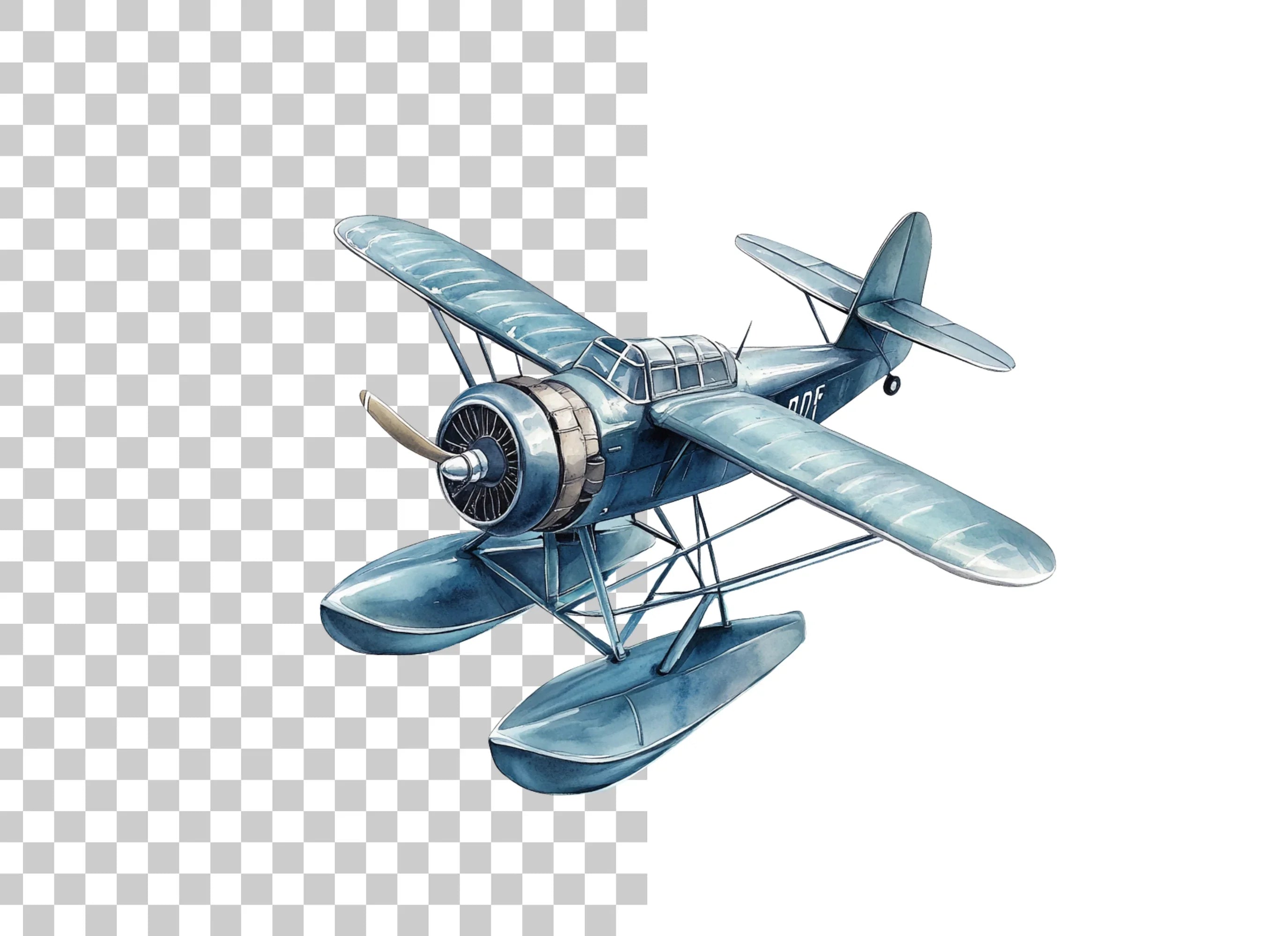 Vintage Seaplane Clipart Bundle
