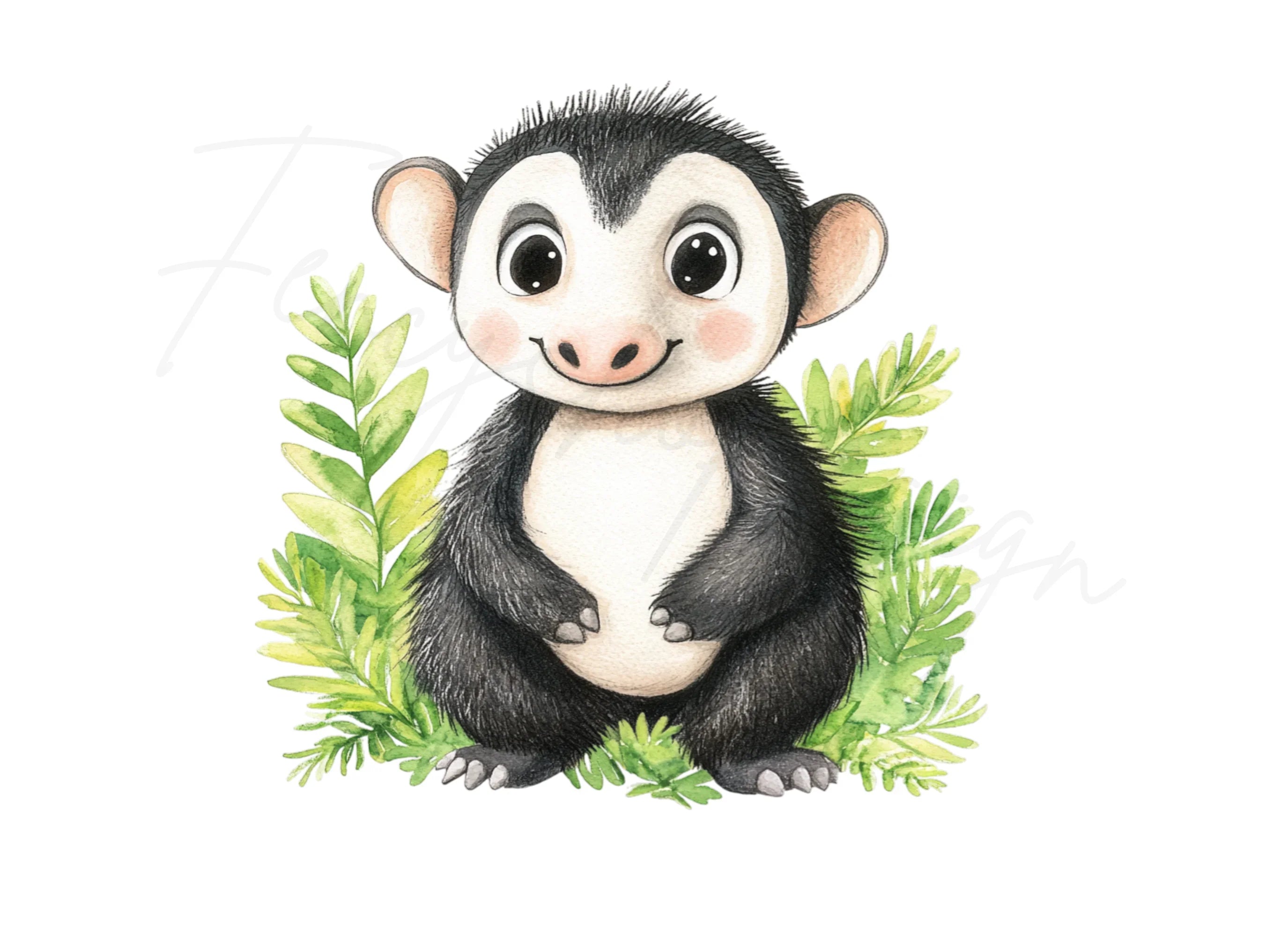 Cute Baby Monkey Clipart Bundle