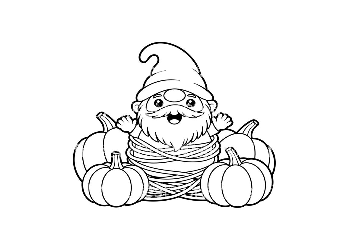 Autumn Gnome Pumpkin Patch Coloring Books