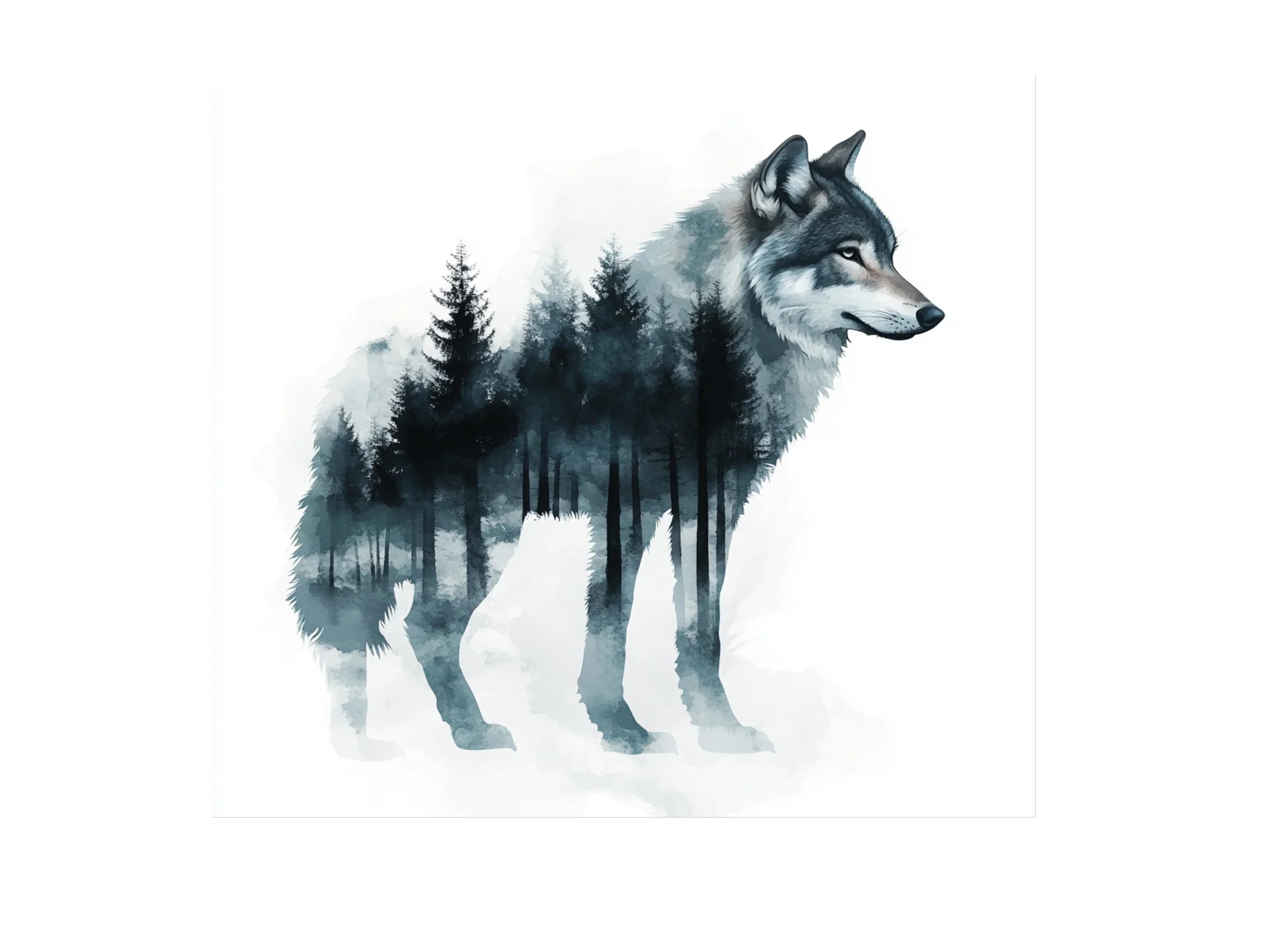 Wolf Forest Landscape Clipart Bundle