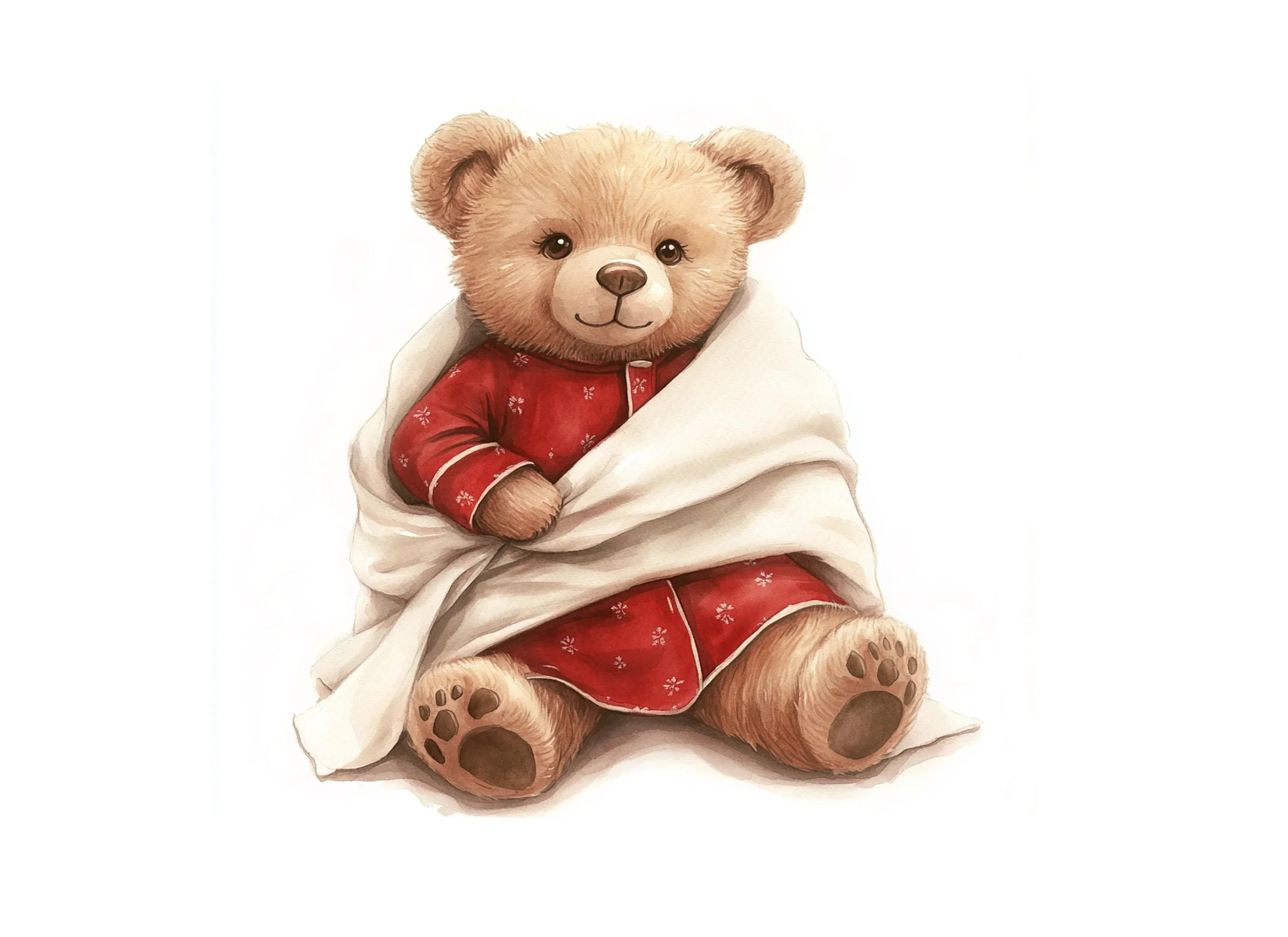 Cute Teddy Bear Pajama Clipart Bundle
