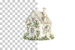 Floral Whimsical Village Cottages Clipart Bundle - CraftNest - Digital Crafting and Art