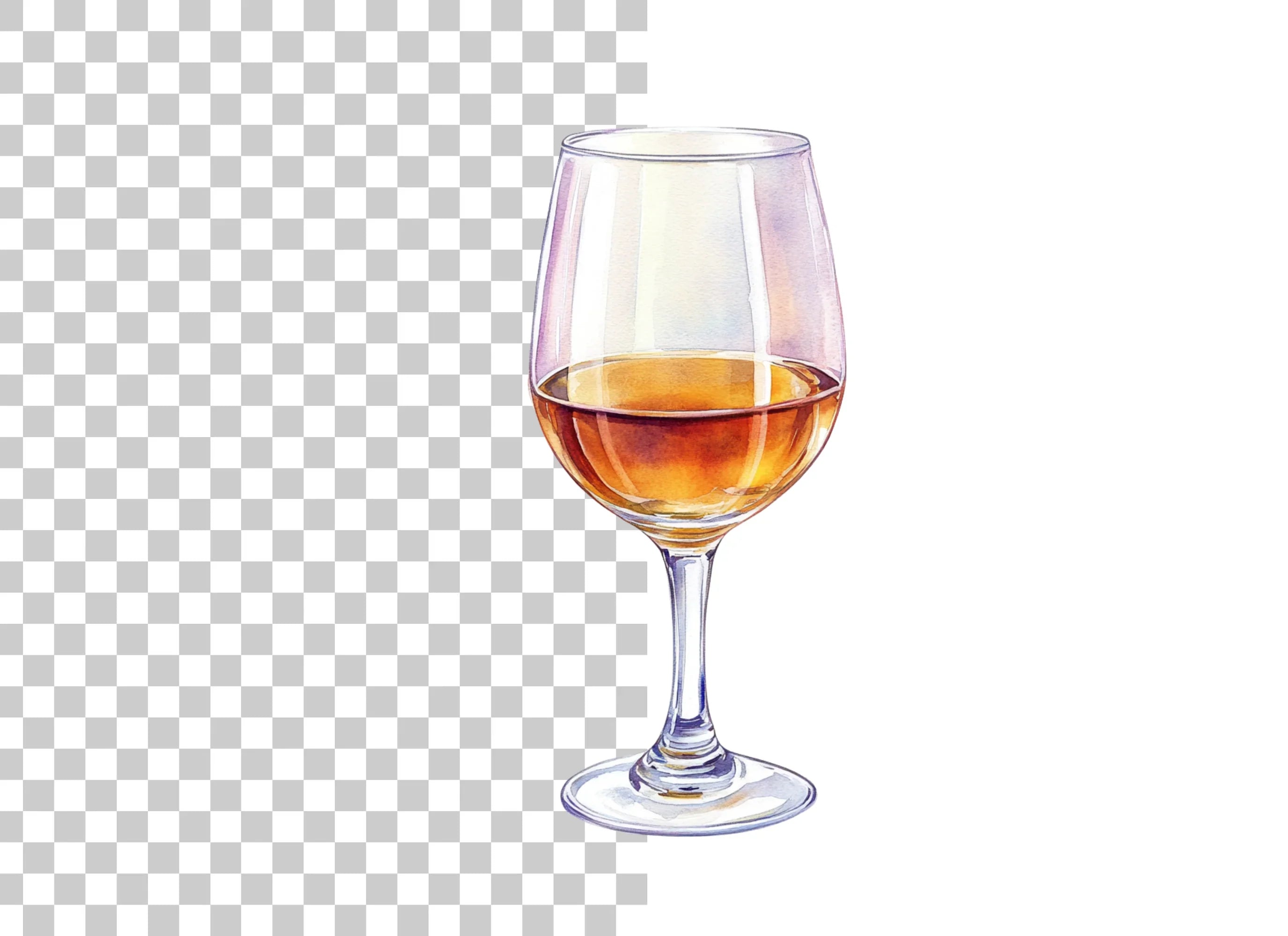 Elegant Wine Glasses Clipart Bundle