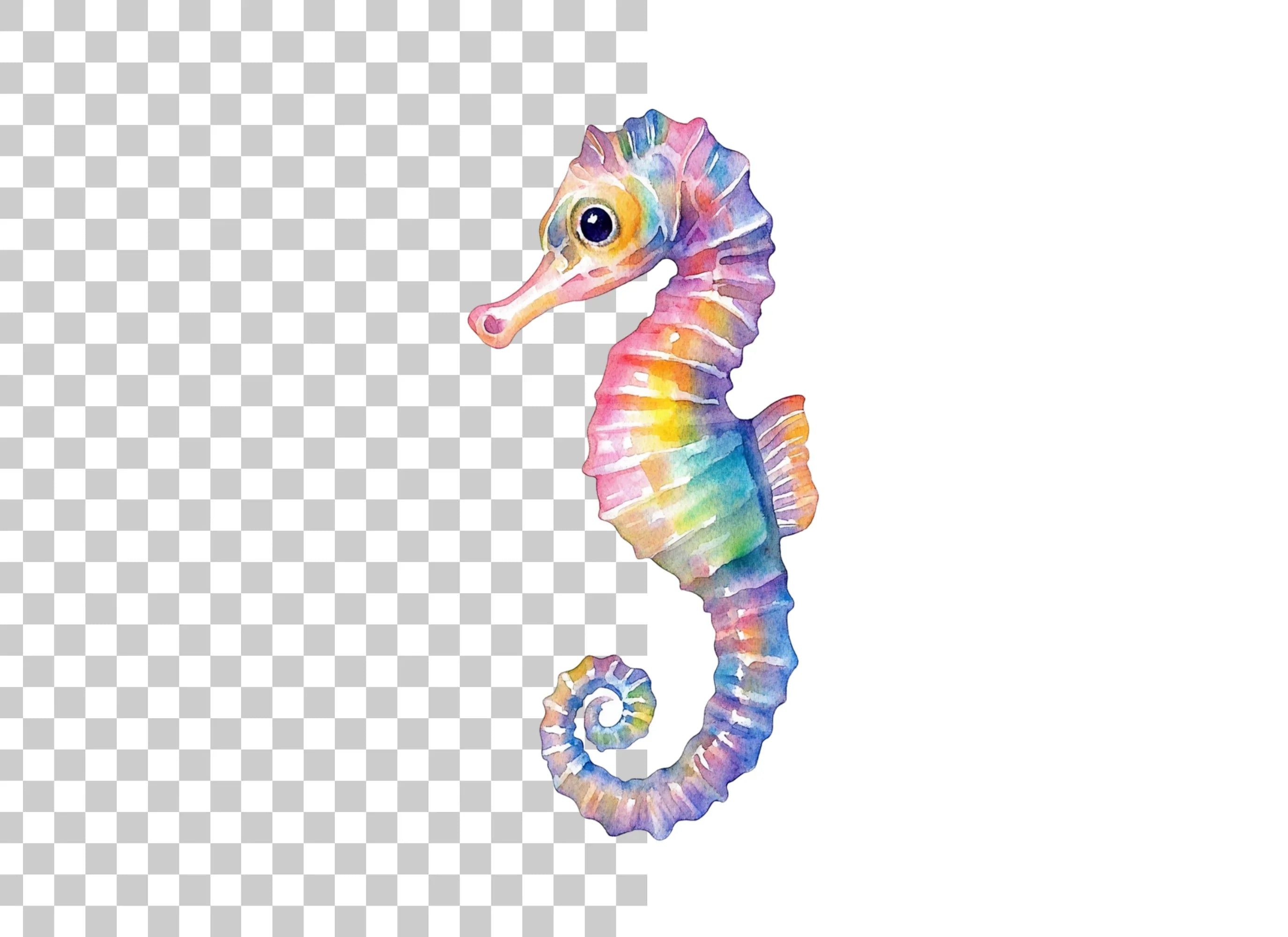 Rainbow Seahorse Clipart Bundle