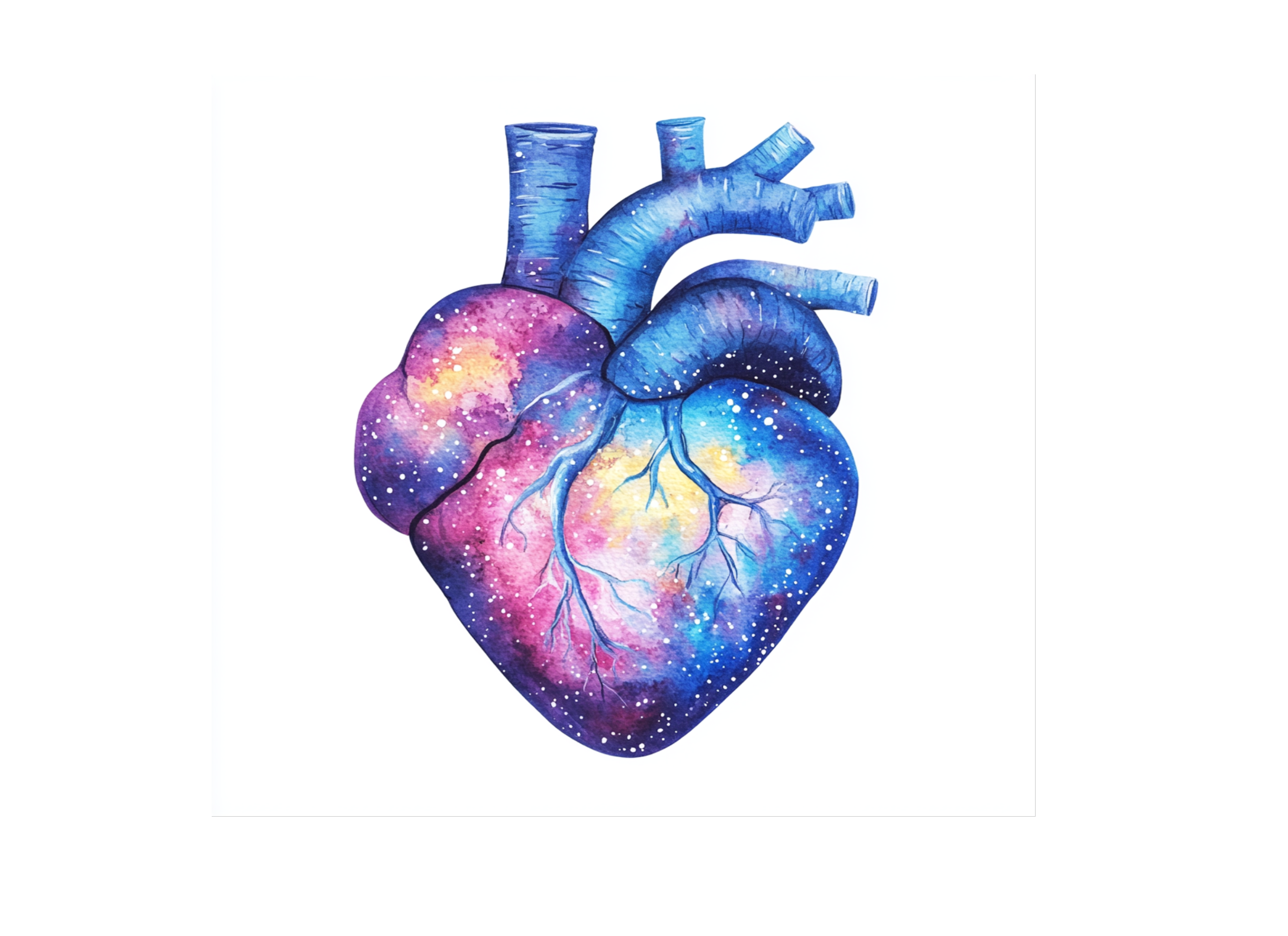 Anatomical Galaxy Heart Clipart Bundle
