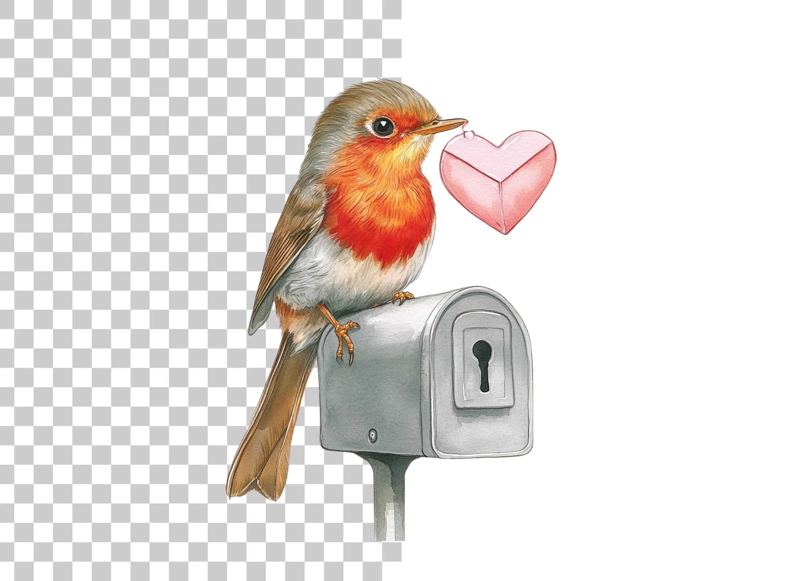 Robin Love Letter Clipart Bundle