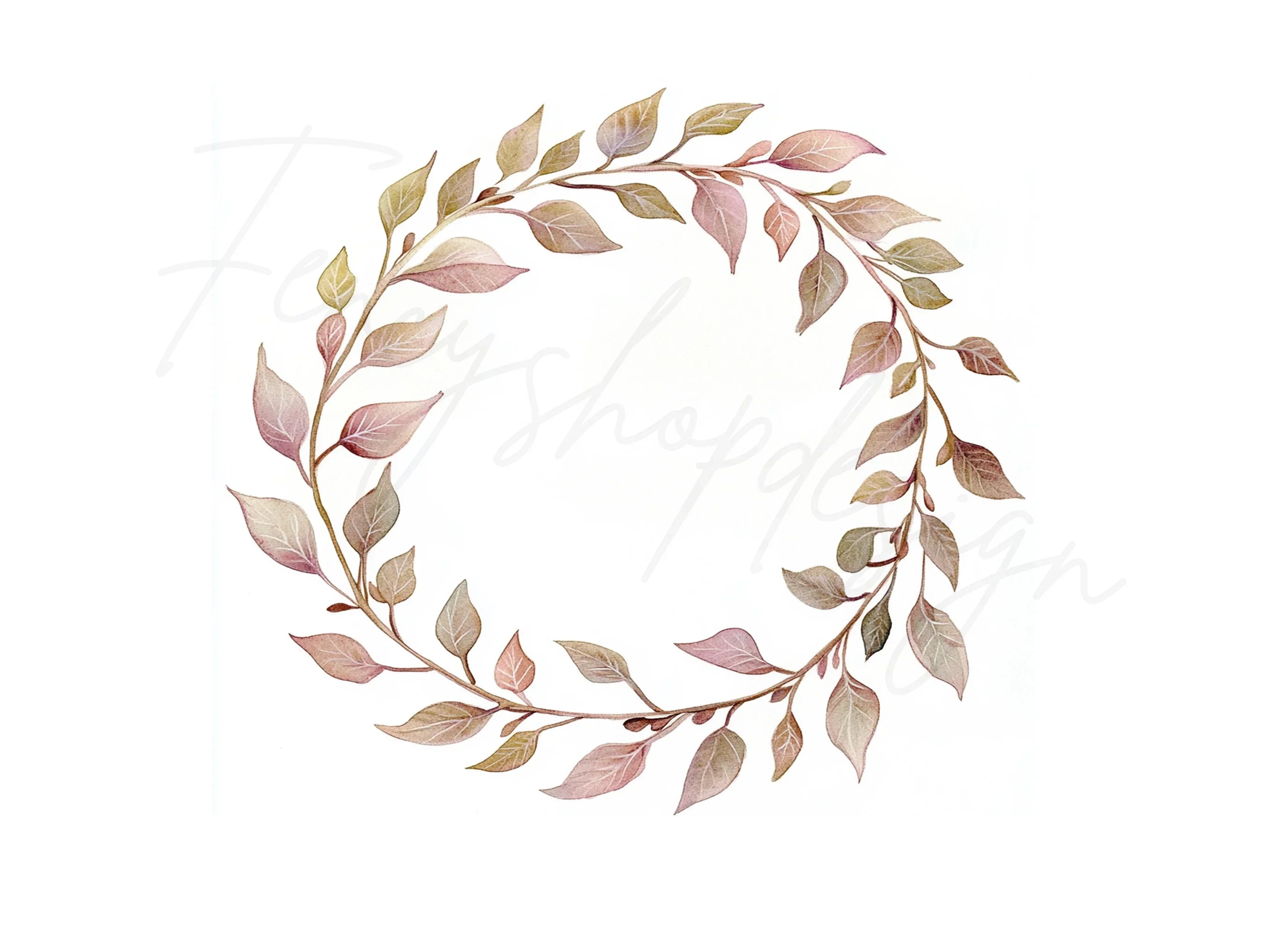 Autumn Leaves Wreath Clipart Bundle