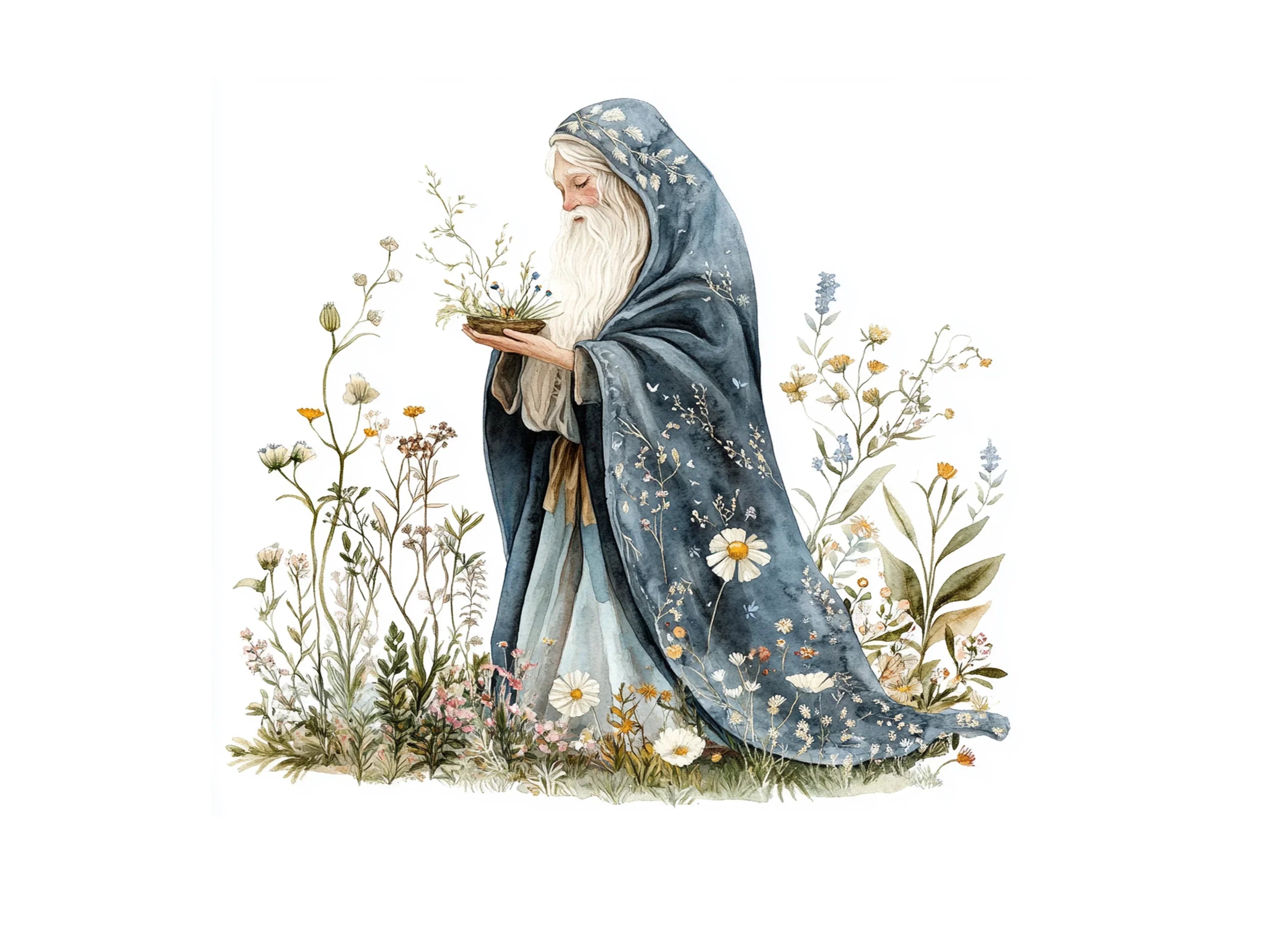 Fantasy Old Man Fairy Clipart Bundle
