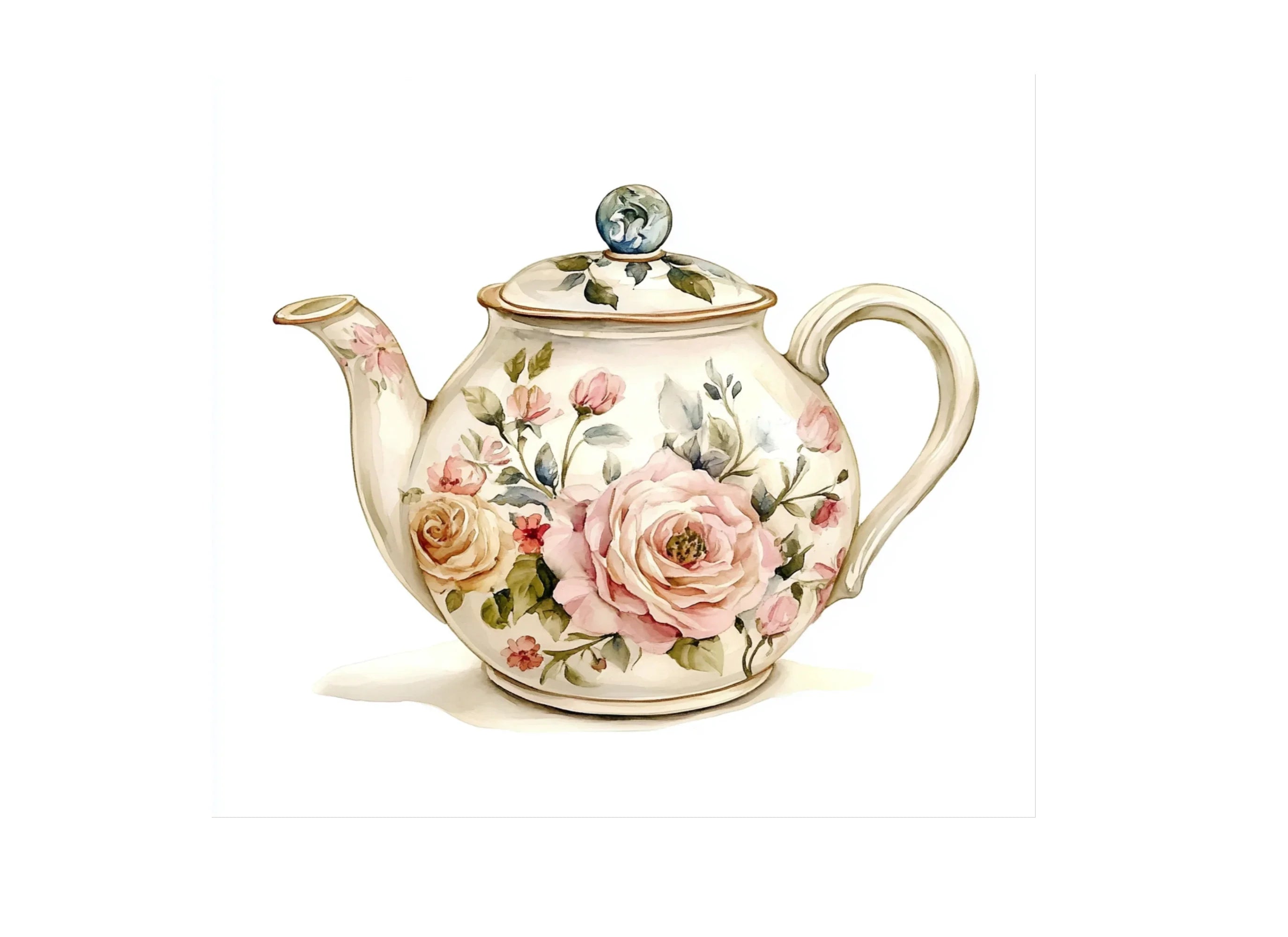Elegant Floral Teapot Clipart Bundle