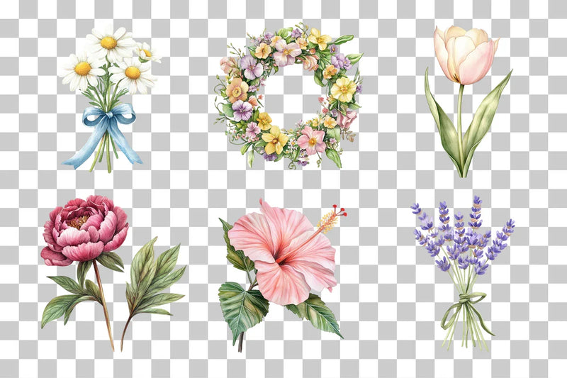 Blooming Beauty Floral Clipart Bundle - CraftNest - Digital Crafting and Art
