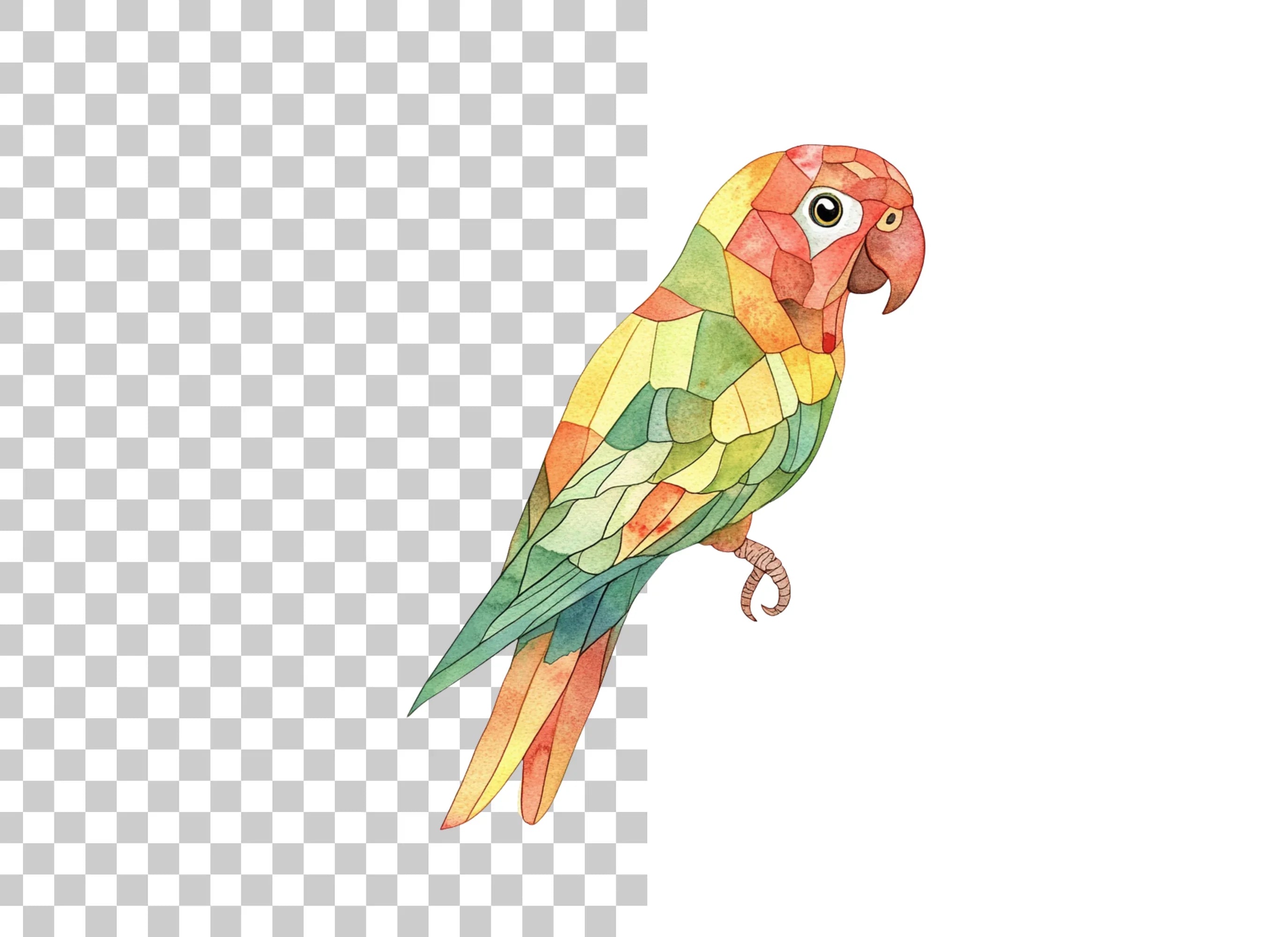 Geometric Parrot Clipart Bundle