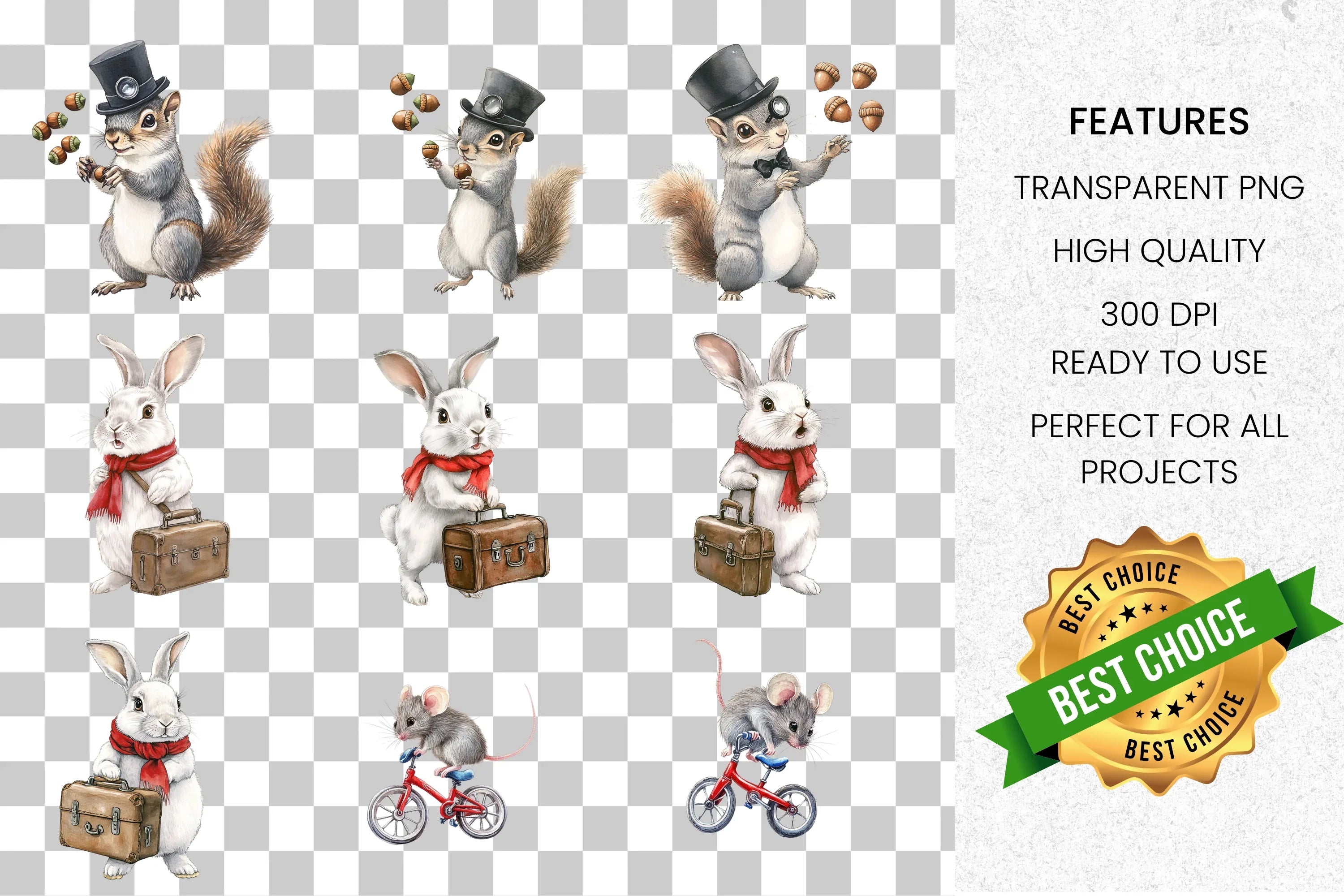 Whimsical Forest Friends Clipart Bundle