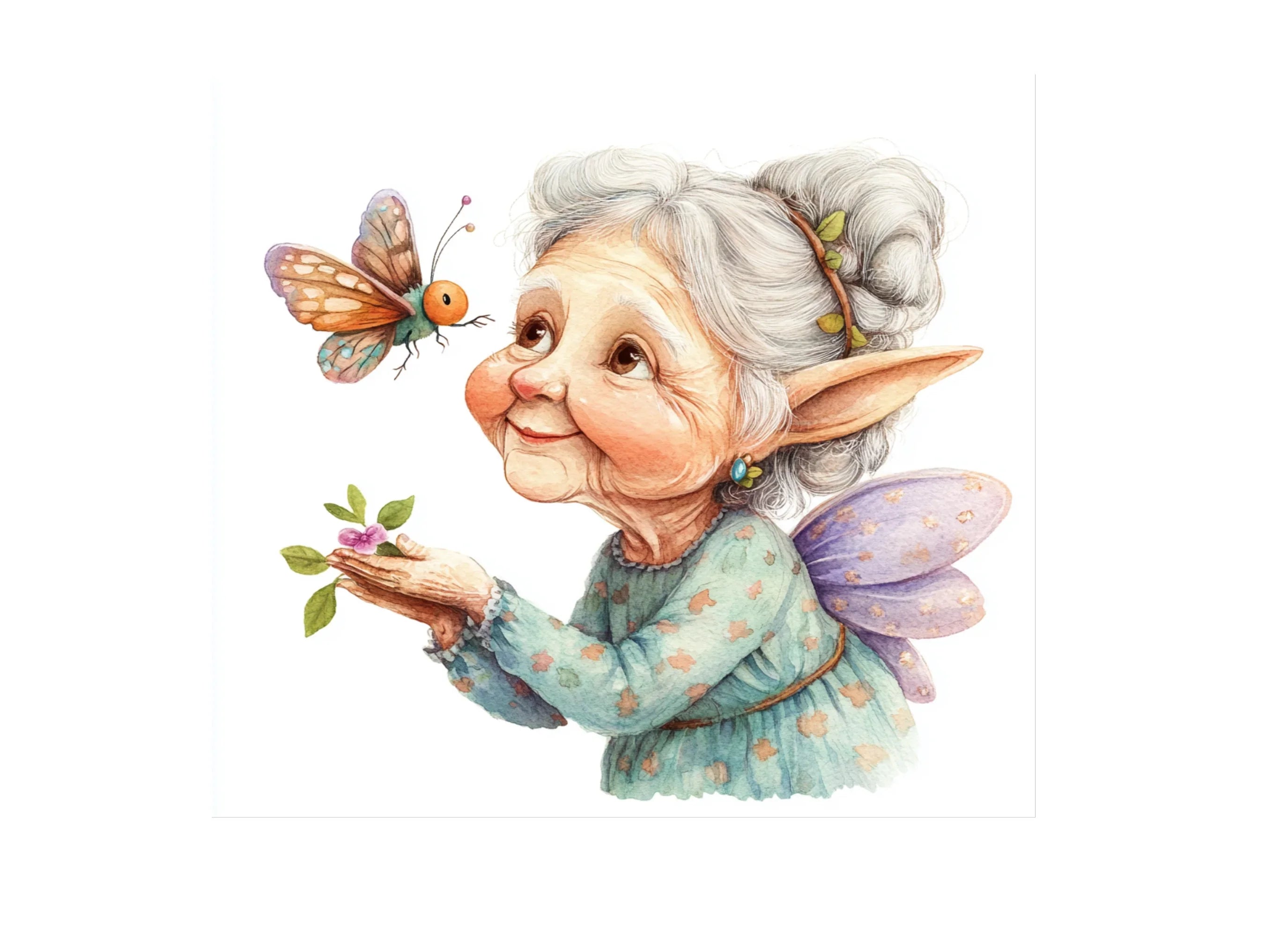 Elderly Fairy Clipart Bundle