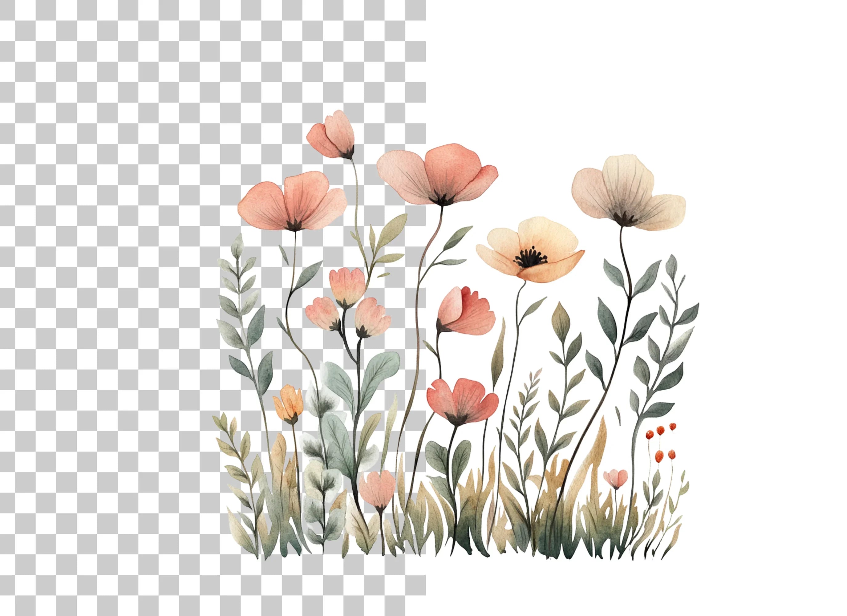 Wildflower Garden Clipart Bundle