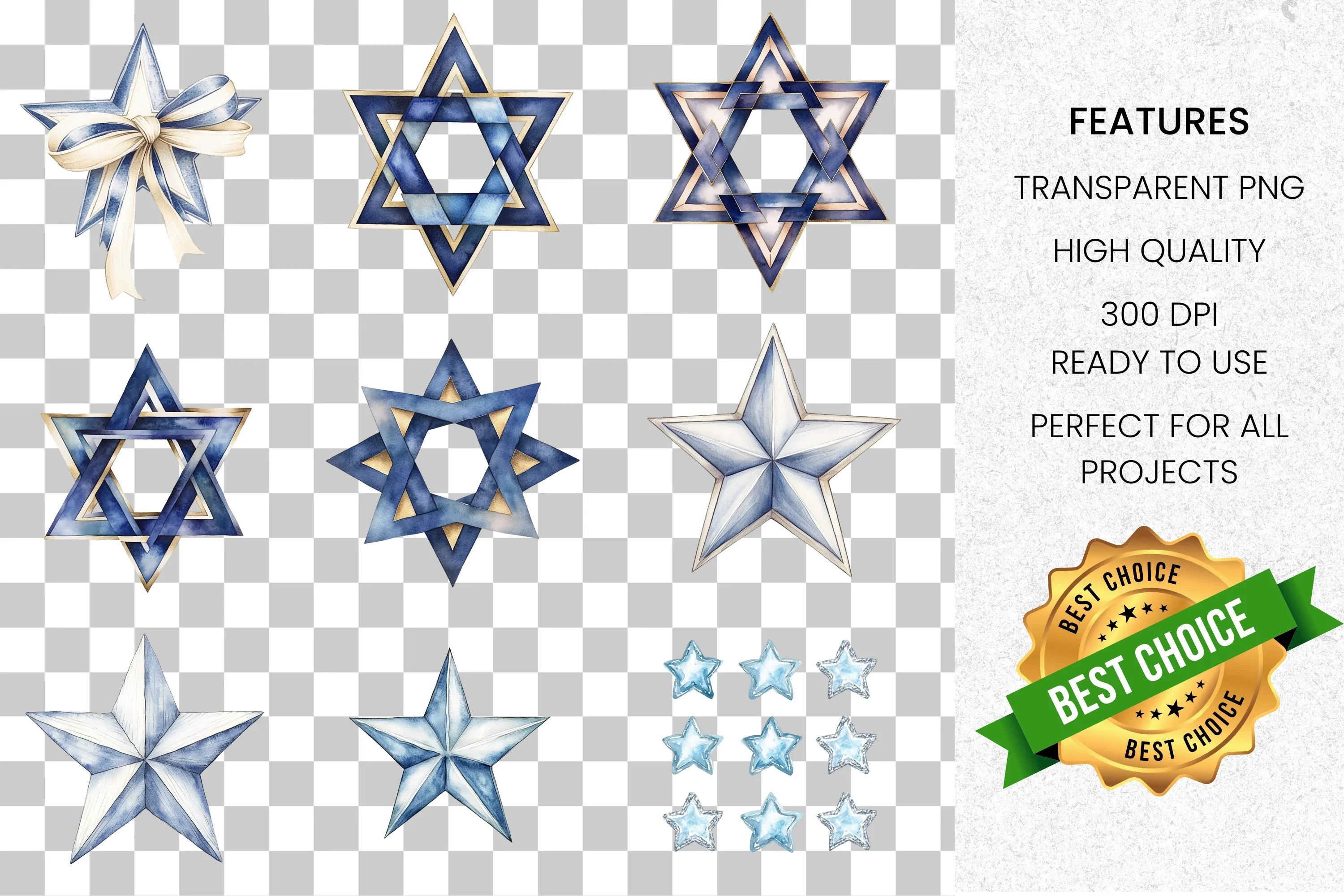 Blue Star Clipart Bundle
