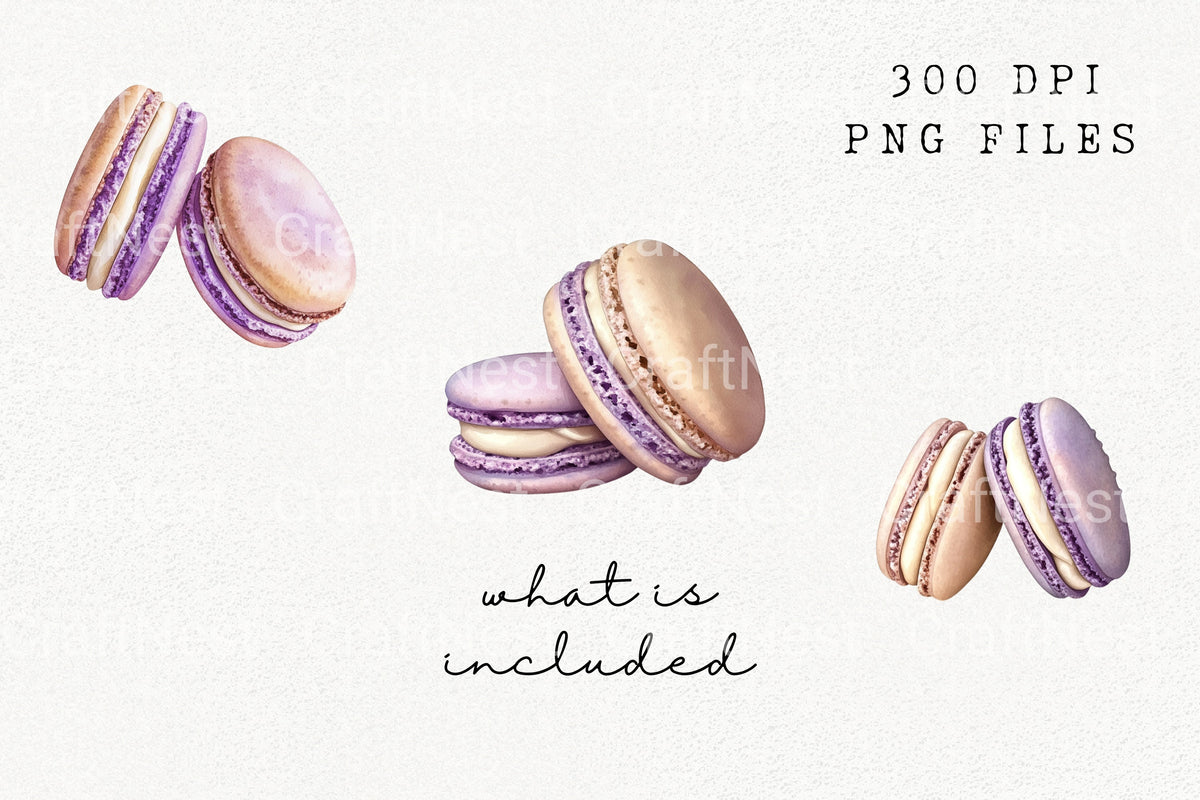 Realistic Purple Macaron Clipart Planner