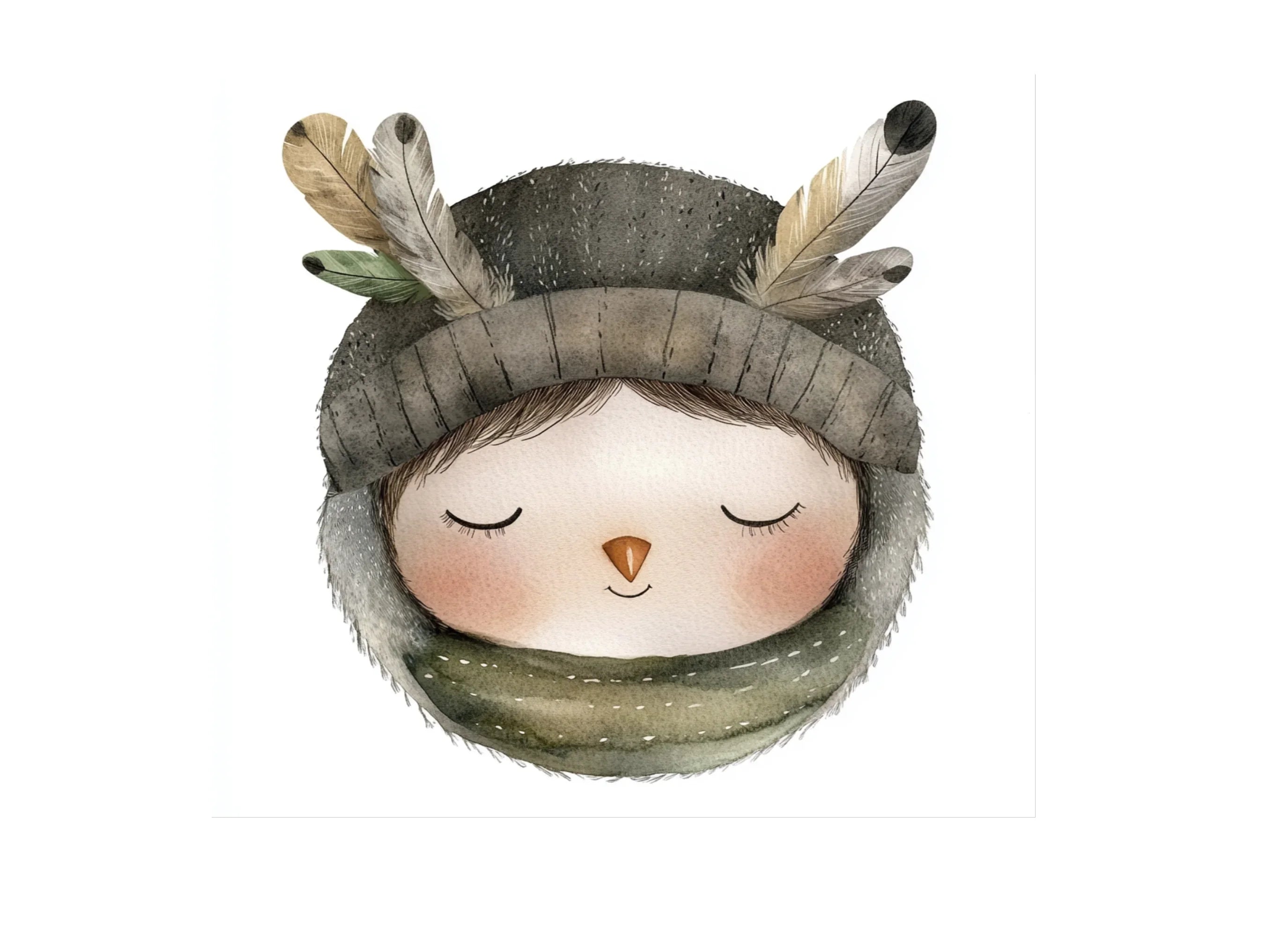 Sweet Woodland Child with Feathers Clipart Bundle