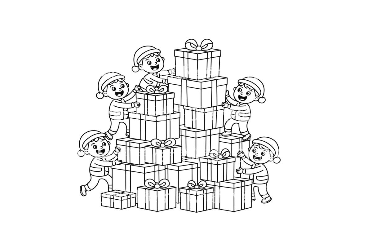 Kids With Gifts Coloring Books