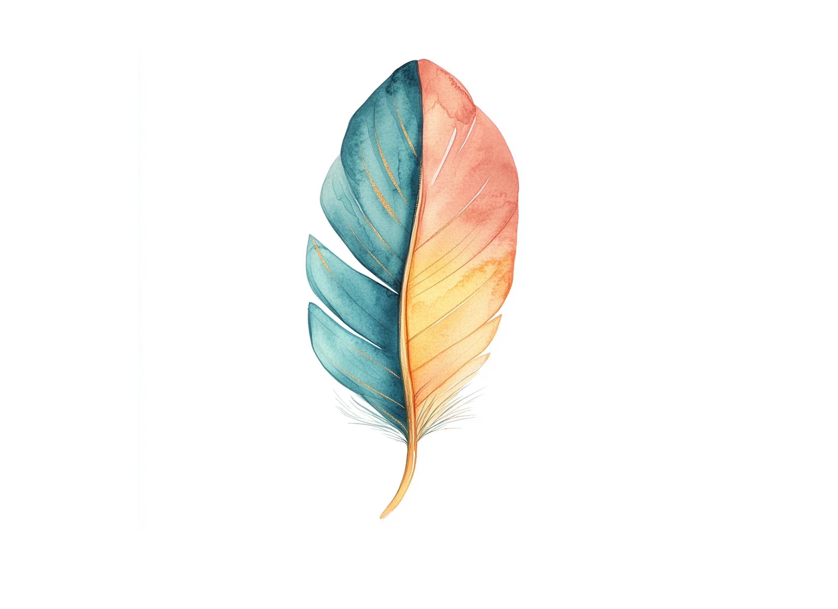 Boho Feather Clipart Bundle