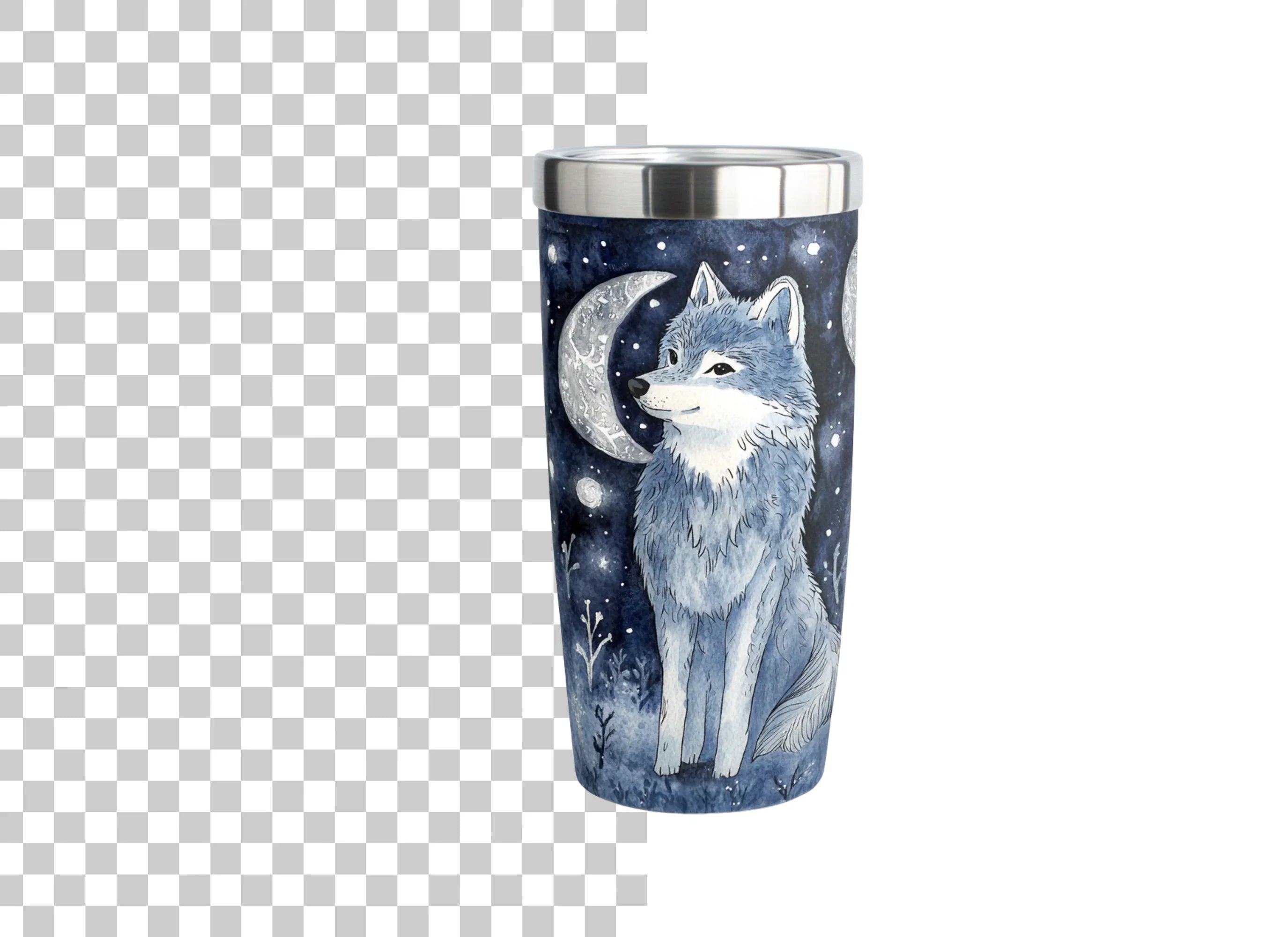 Mystical Wolf Moon Tumbler Clipart Bundle