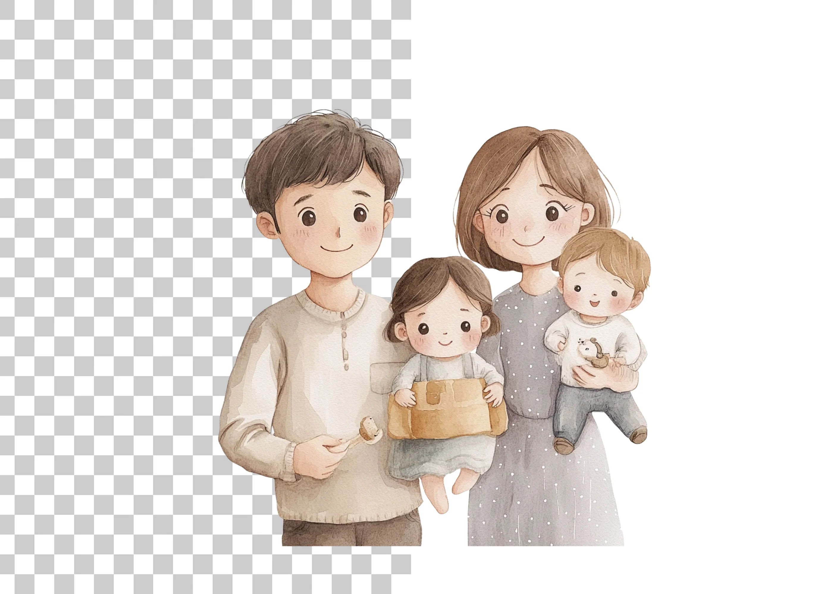 Cute Family Portrait Clipart Bundle