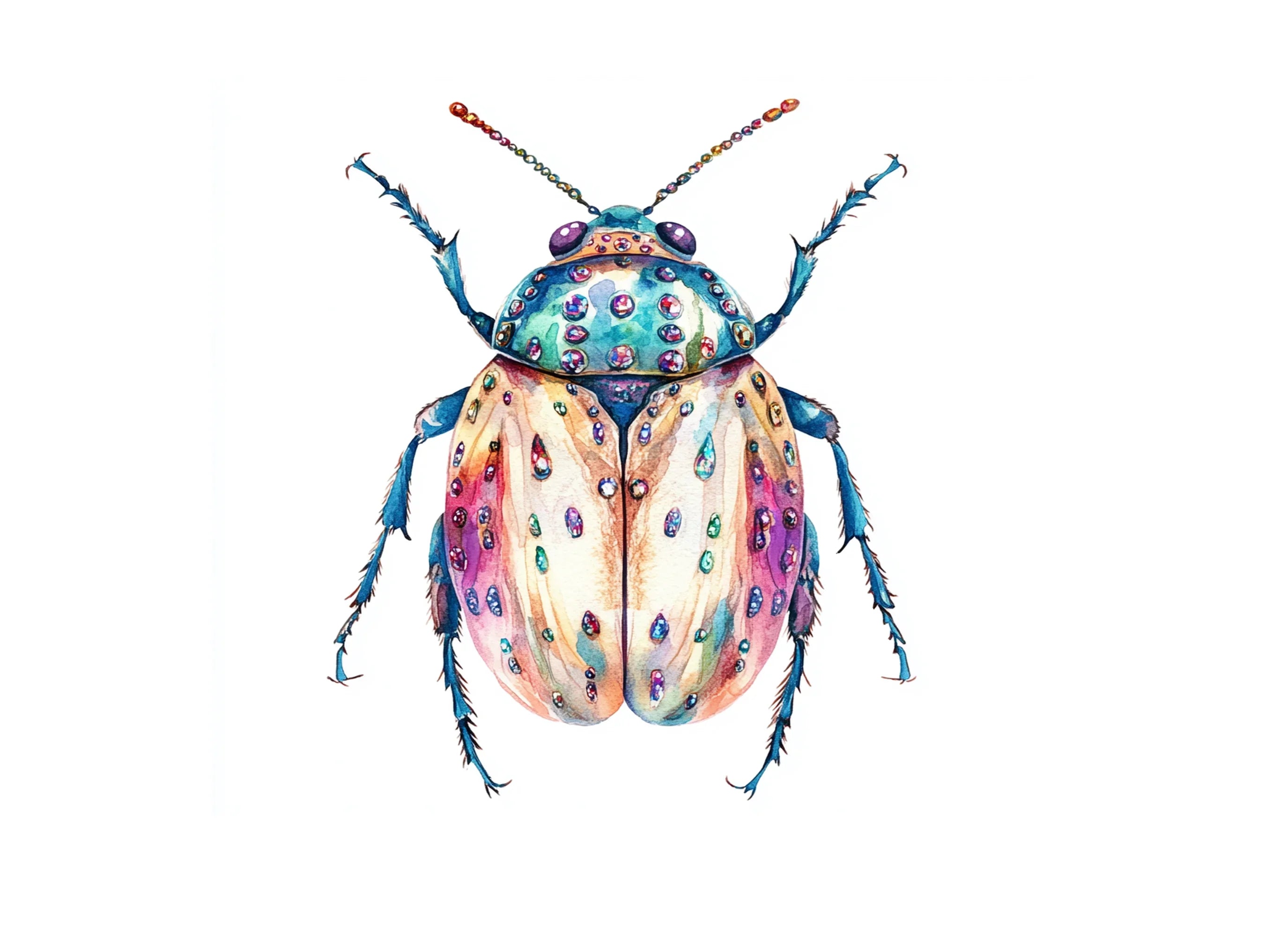 Whimsical Jewel Beetle Clipart Bundle