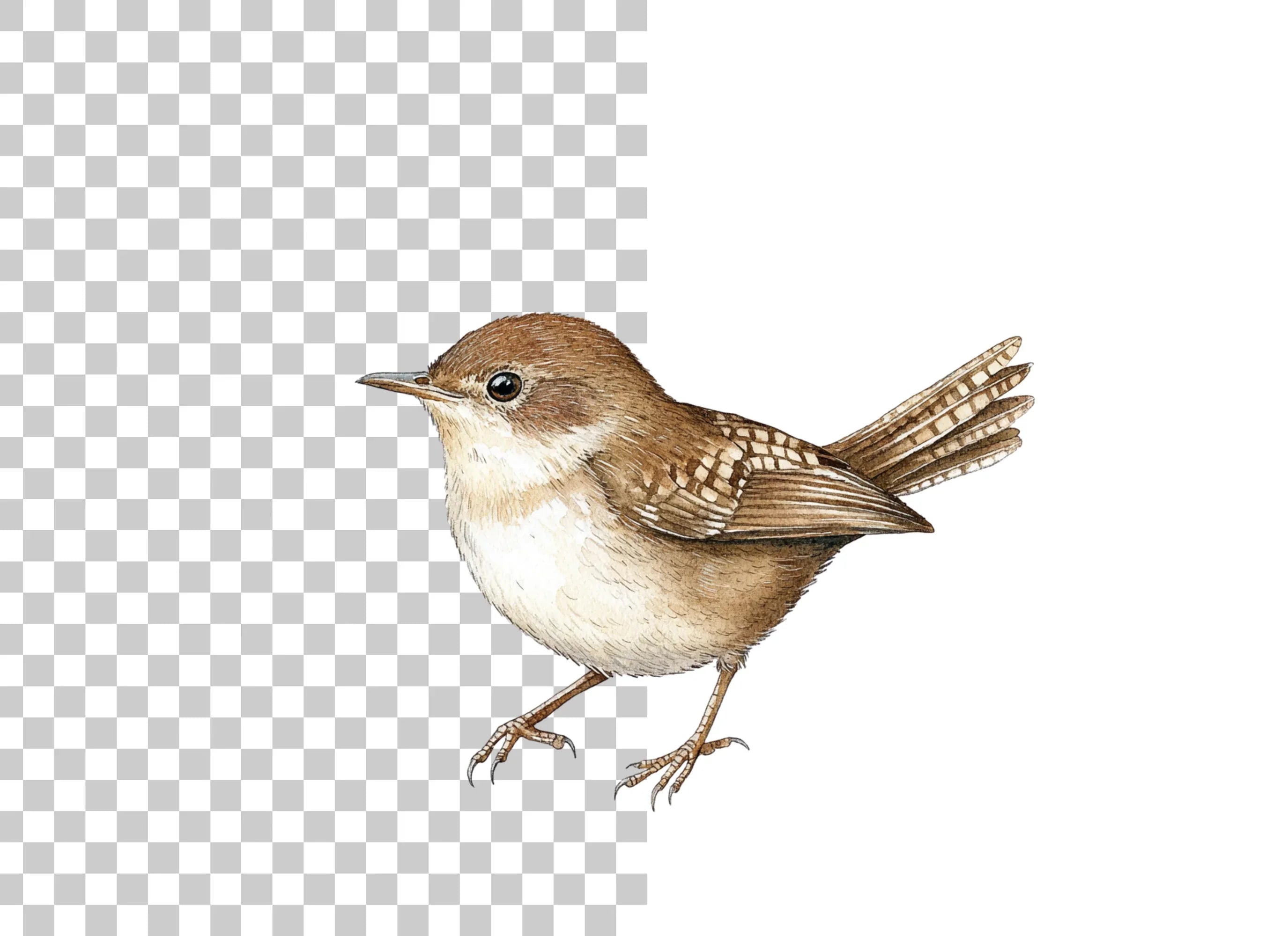 Charming Brown Wren Bird Clipart Bundle